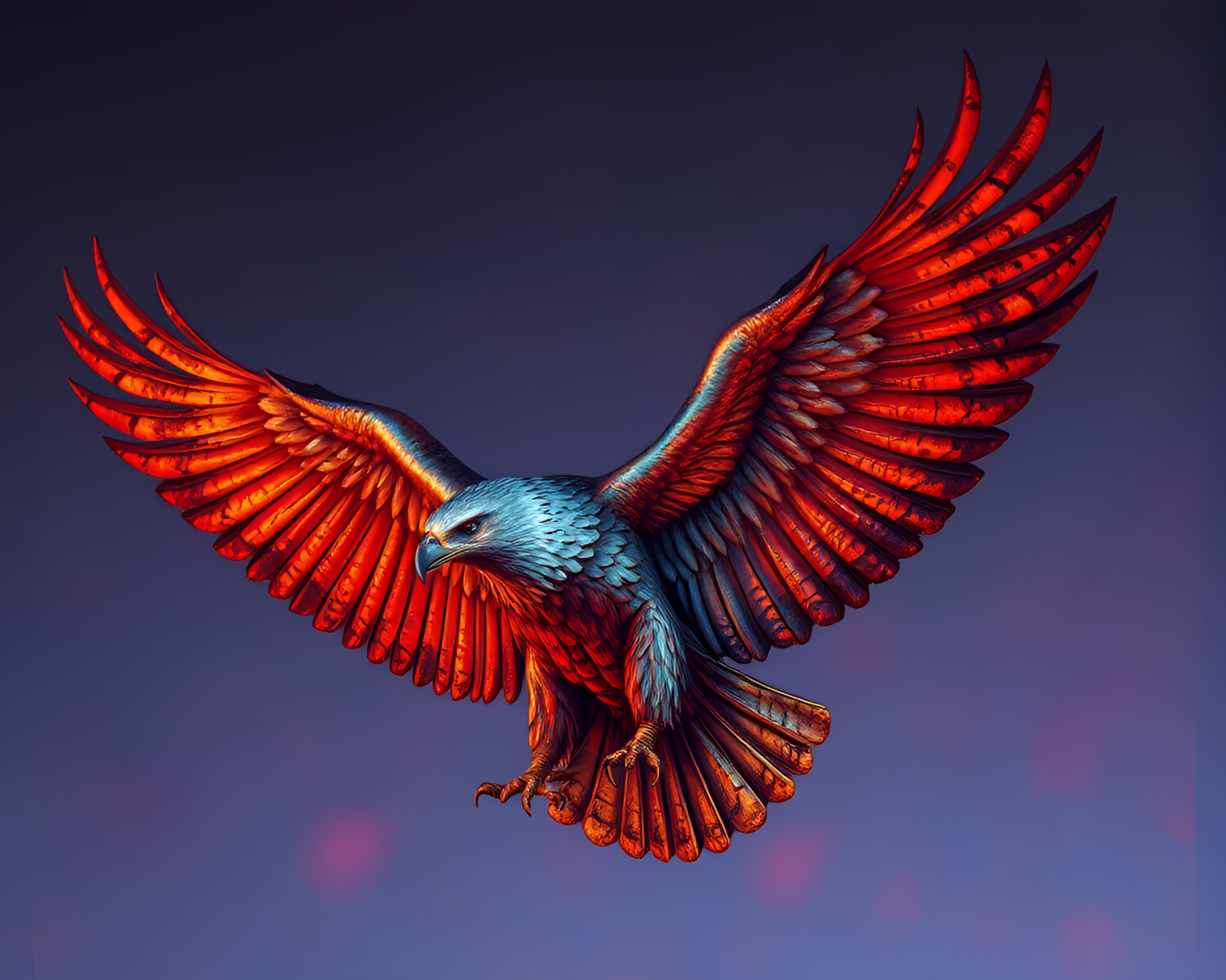 Majestic Eagle in Rust Patina Sunset Duotone Art – free AI stock image