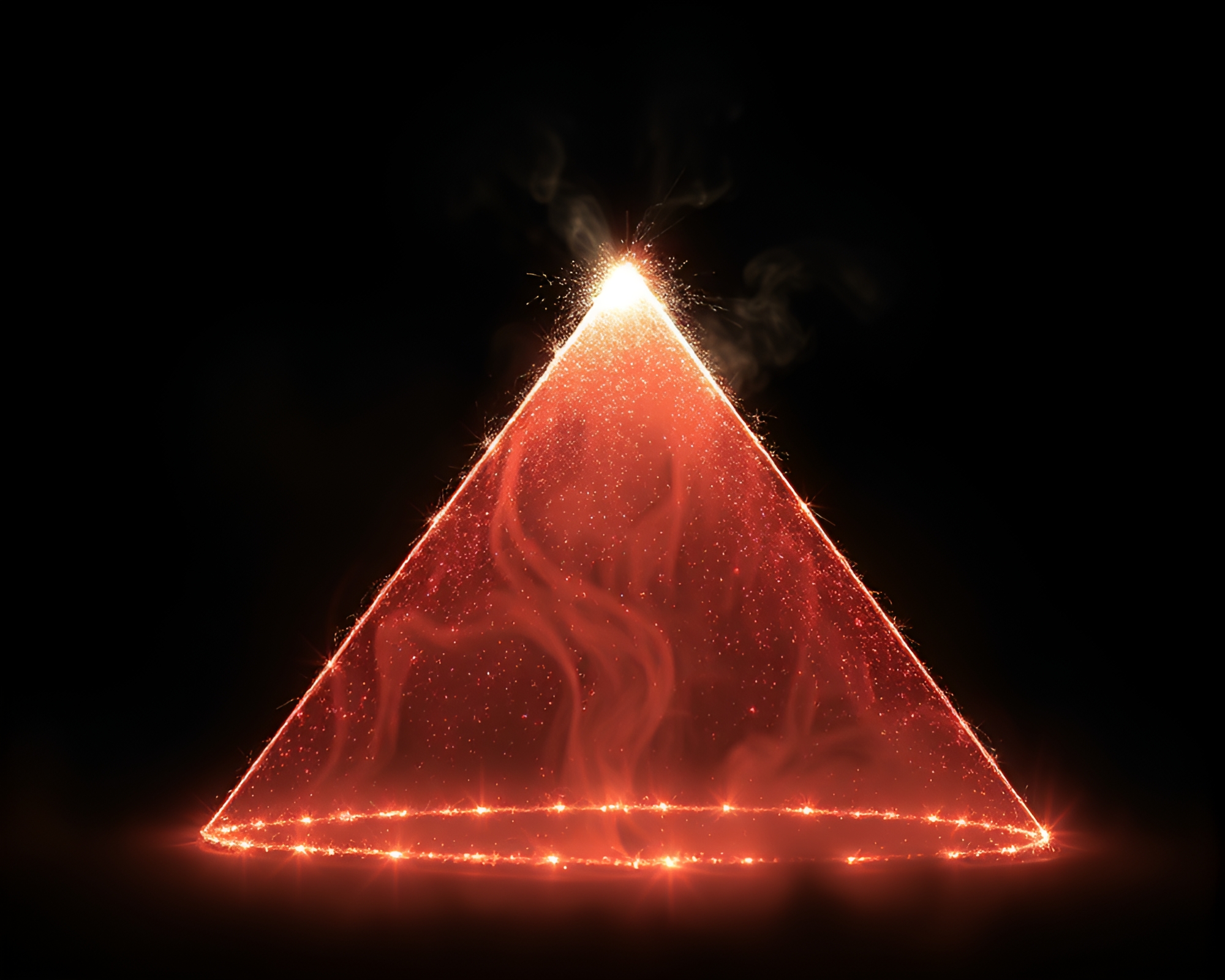 Smoke Ring Pyramid in Sparkling Noir Atmosphere – free AI stock image
