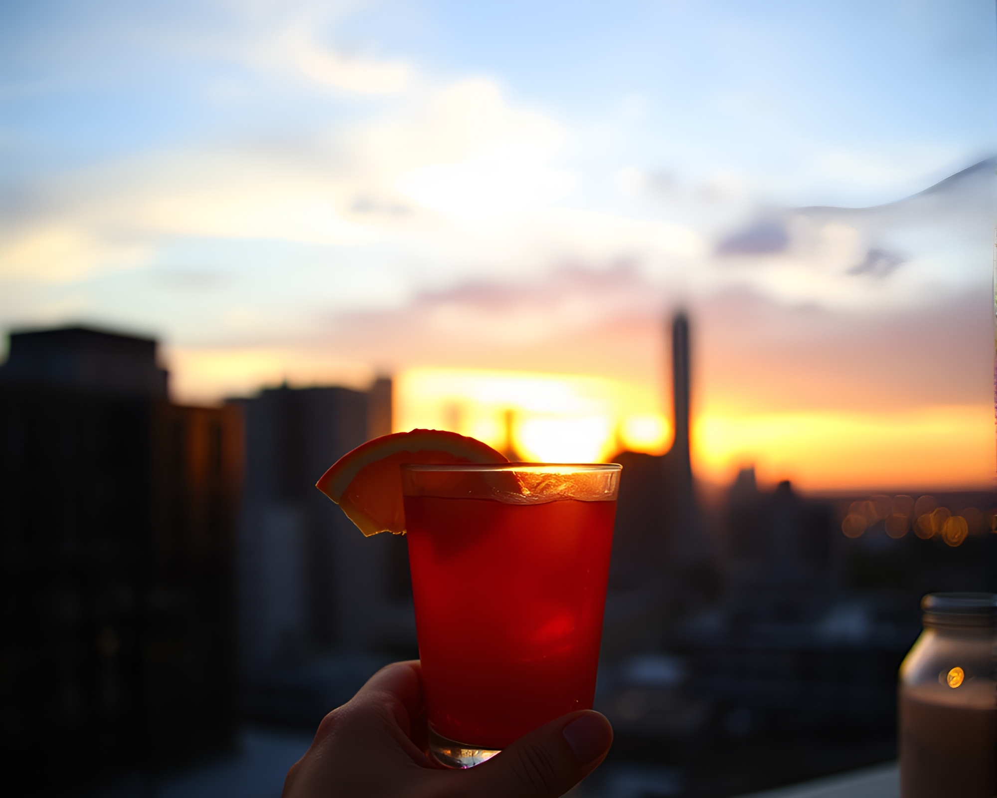 Sunset Cocktail: A Submerged Surprise – free AI stock image