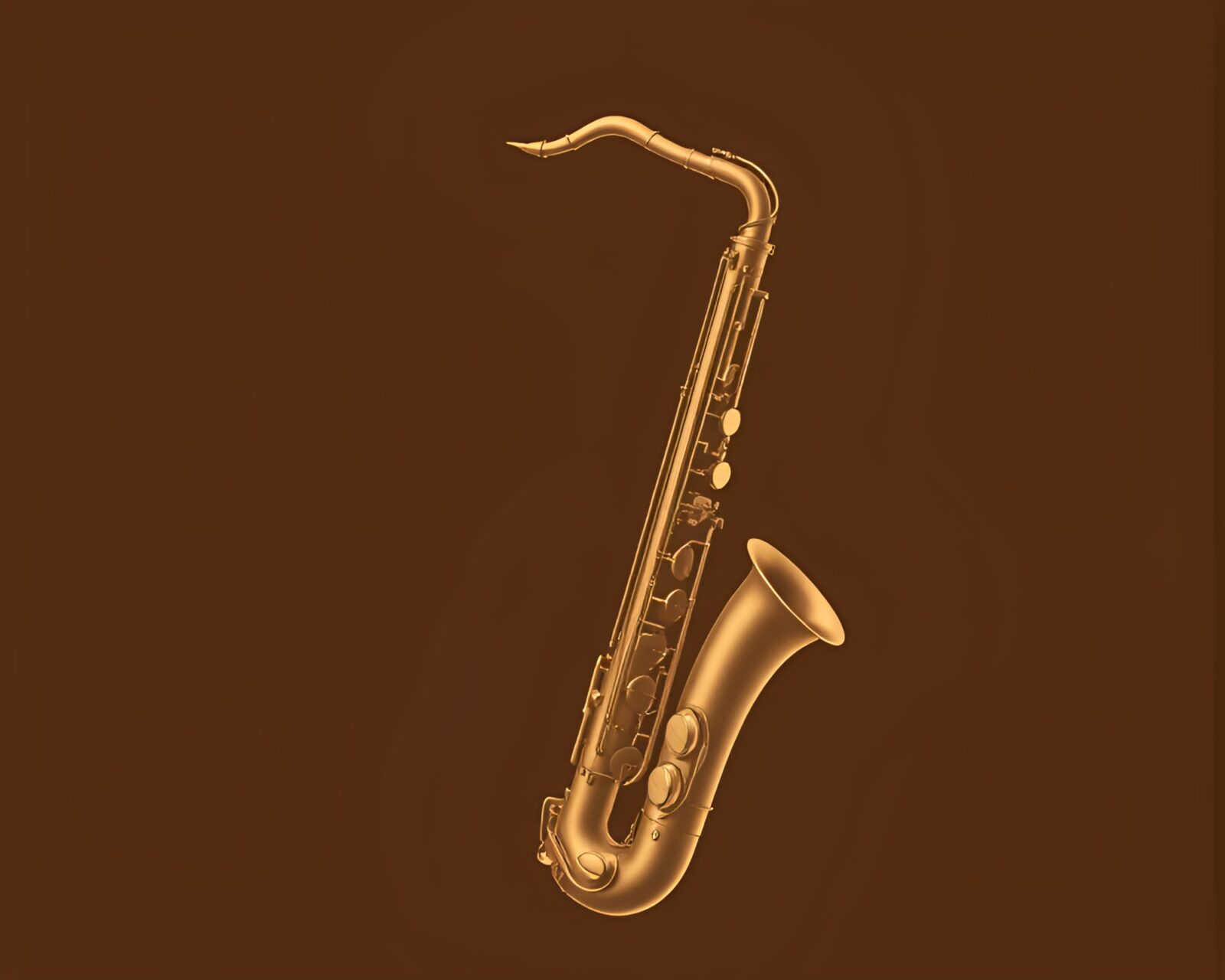 Symmetrical composition of sepia-toned saxophone in skeuomorphic style
