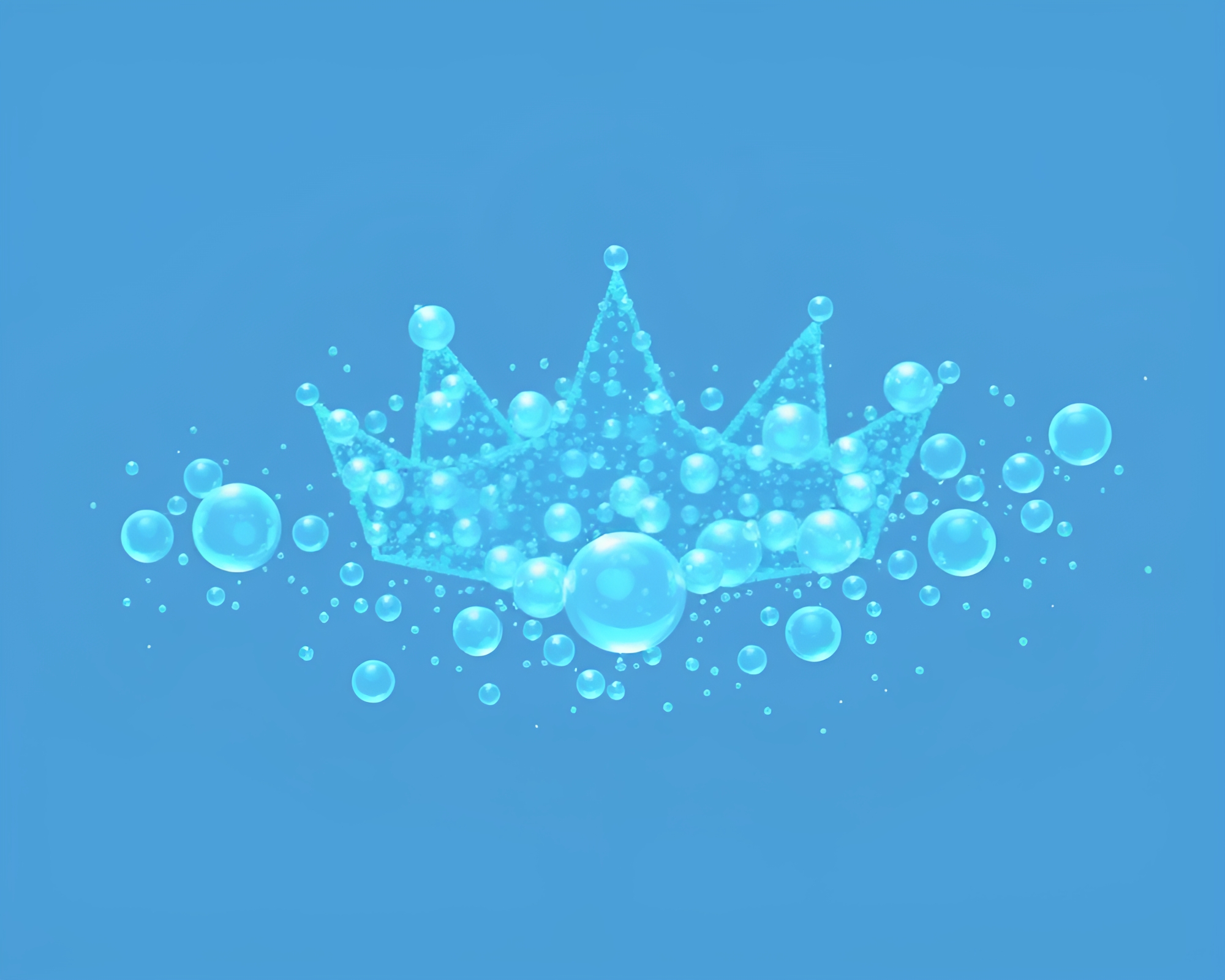 Crown Bubble Cluster in Ice-Blue ASCII Art – free AI stock image