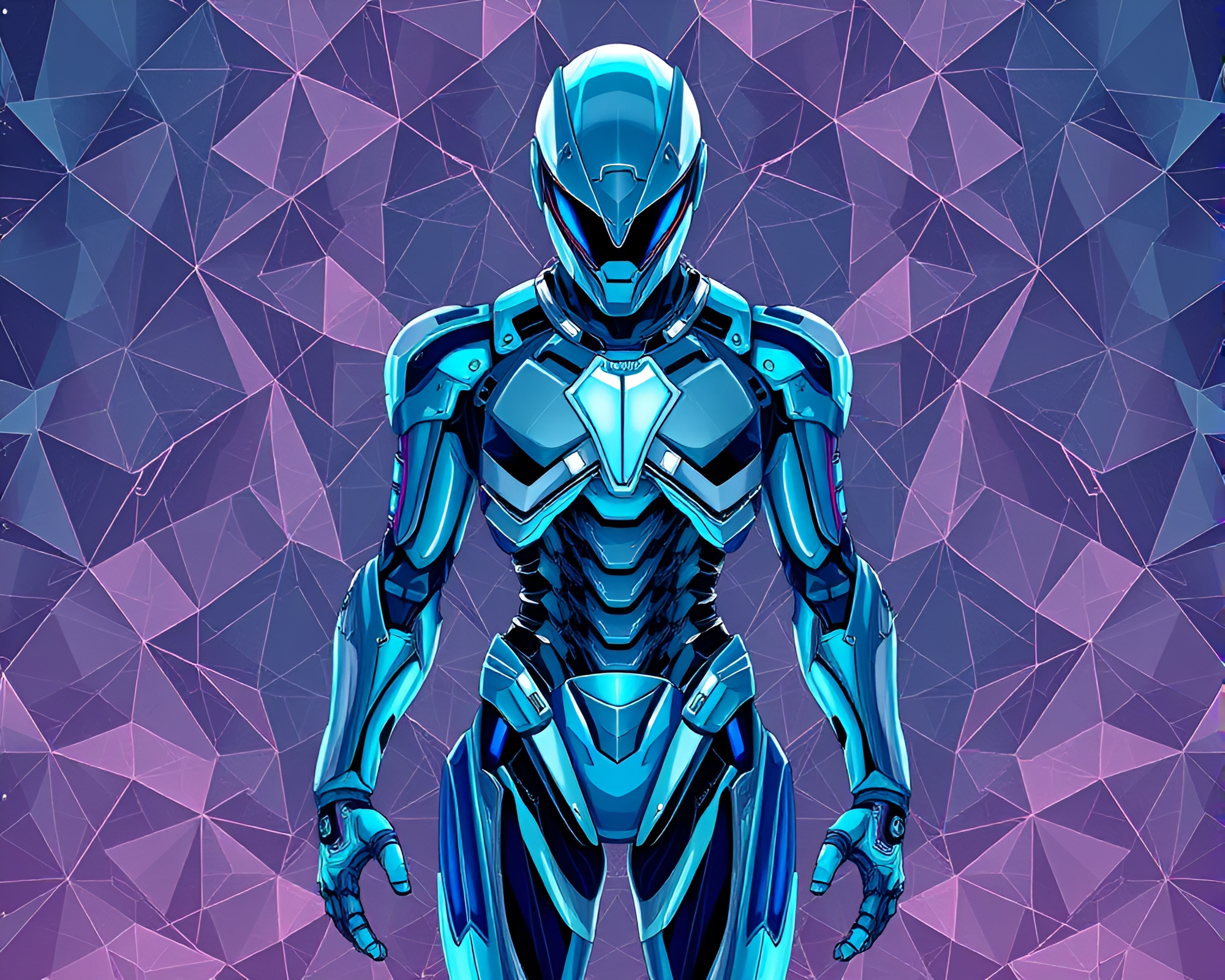 Futuristic Exoskeleton Suit Geometric Artistic Illustration – free AI stock image