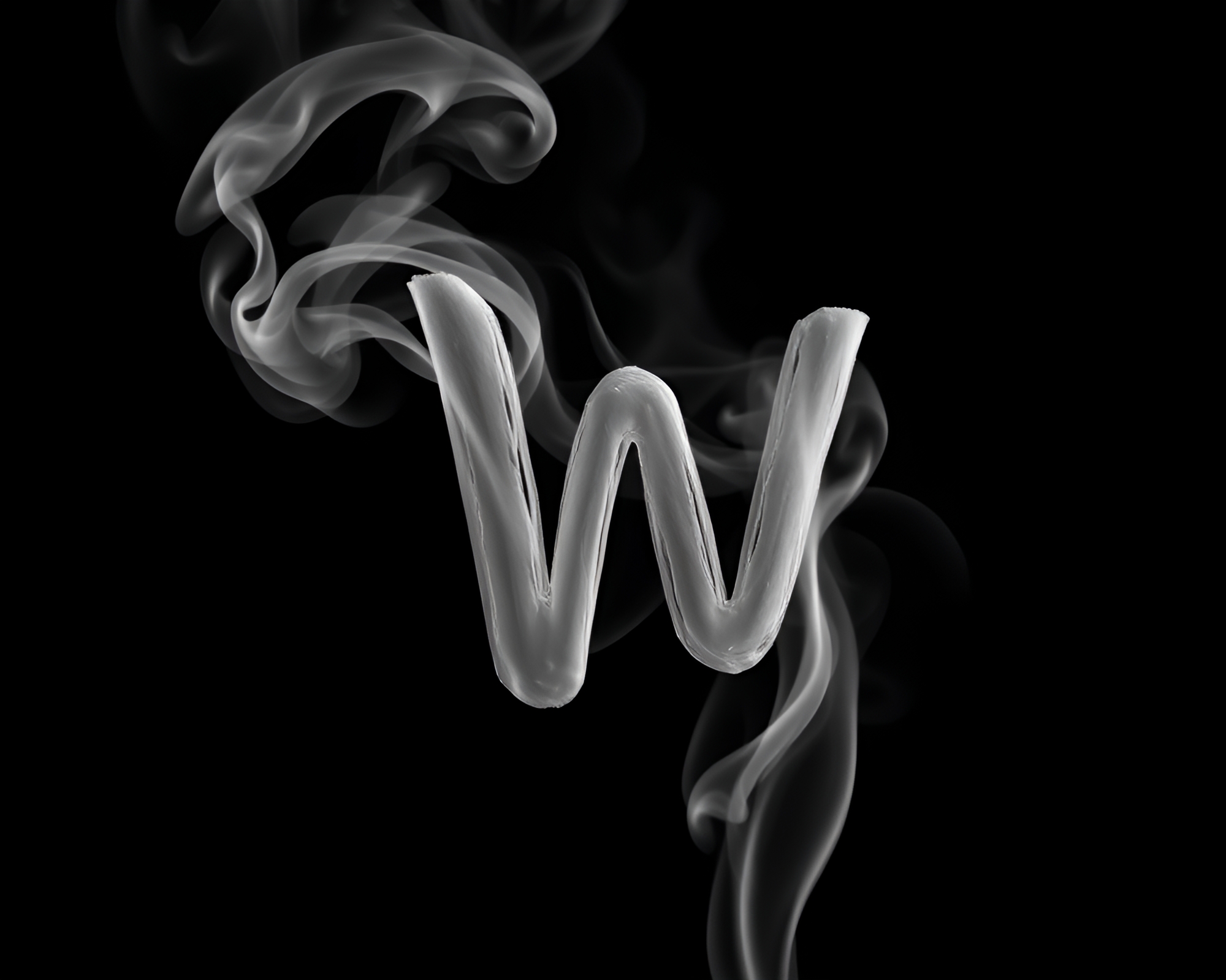 Ethereal Handwritten Letter in Low-Poly 3D Smoke Swirl – free AI stock image