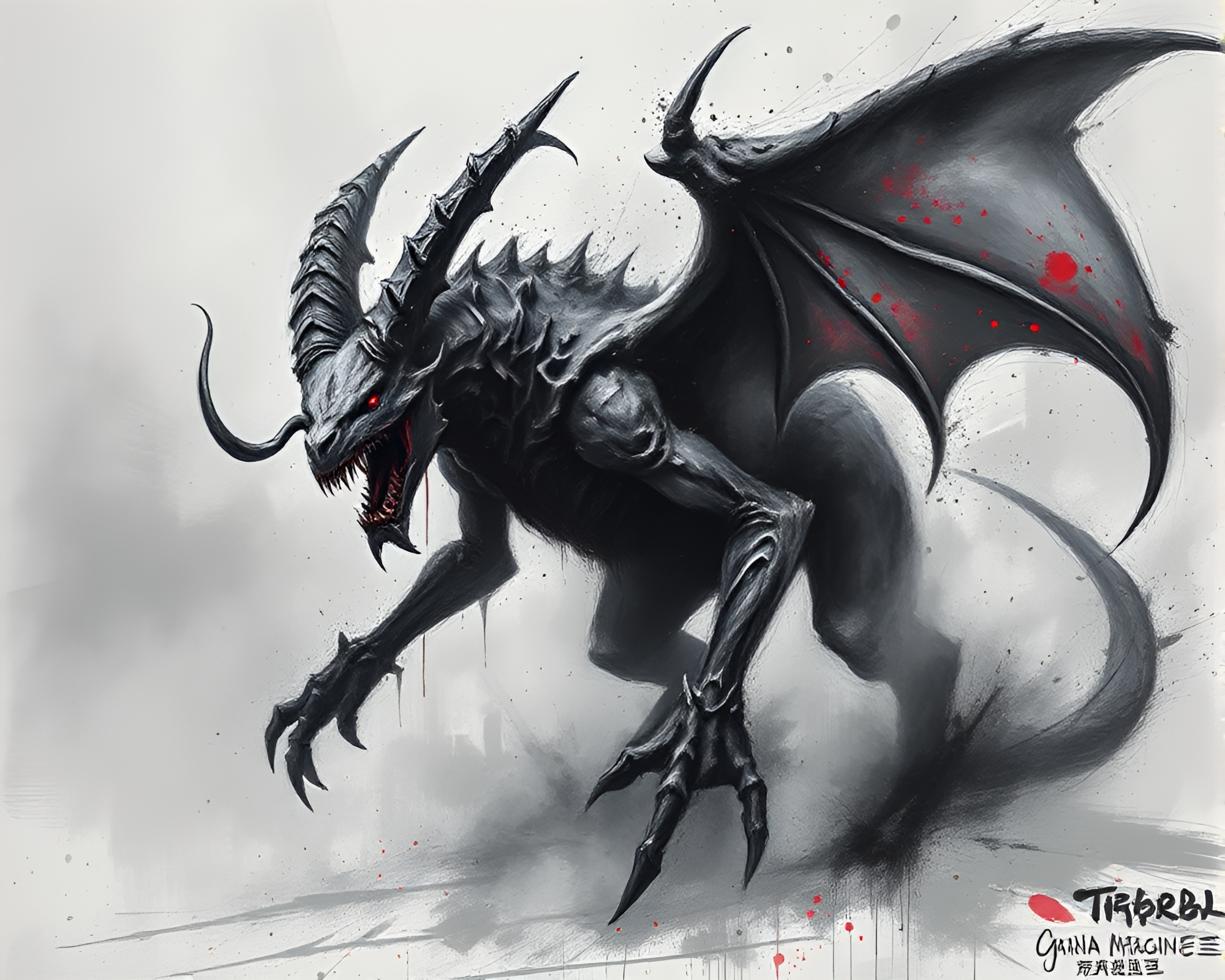 Mystical Cerberus in Chalk Fog Banks – free AI stock image
