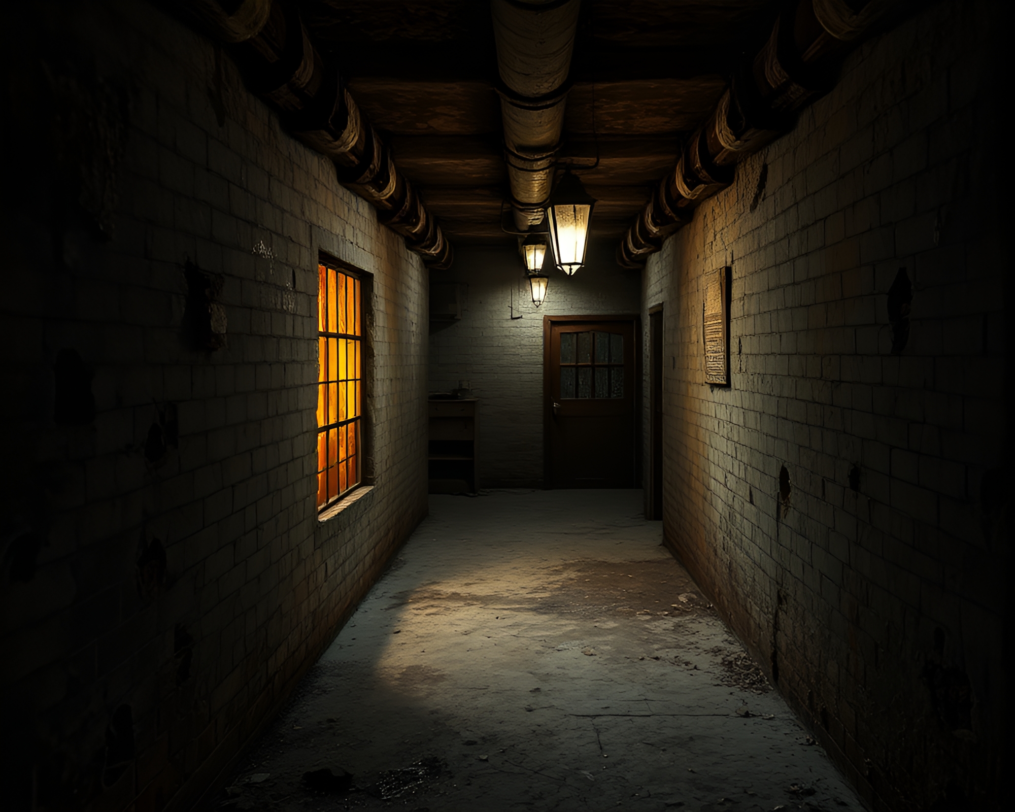 Rust Patina Baguette in Stained Glass Basement Gloom – free AI stock image