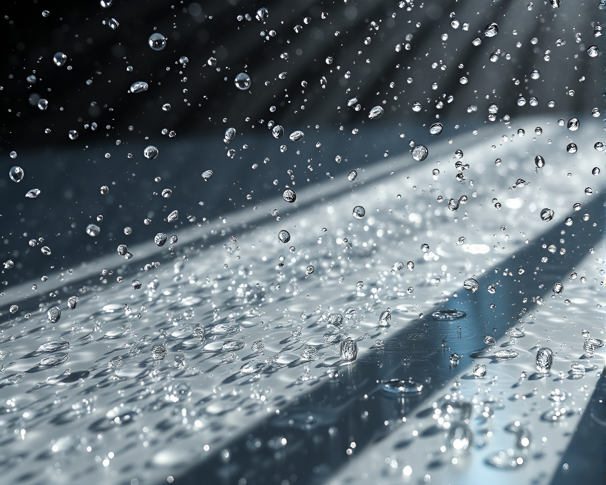 Mindful Water Droplets in Procedural Shadows – free AI stock image