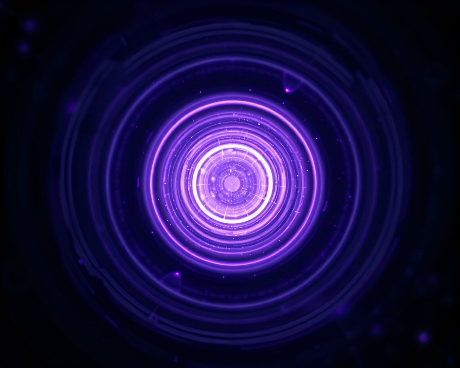 Vibrant whirl of concentric circles in surreal amethyst tones