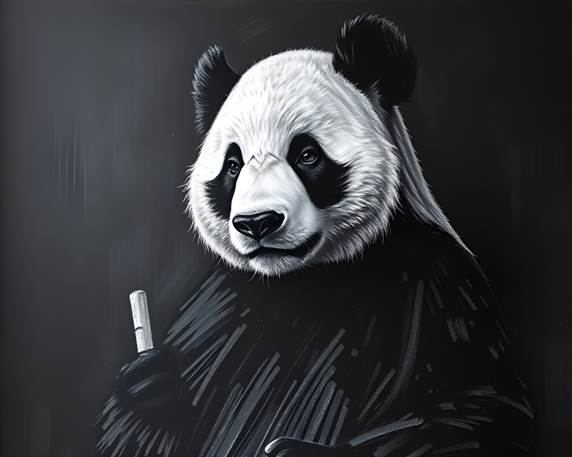Playful Panda in Triadic Light – free AI stock image