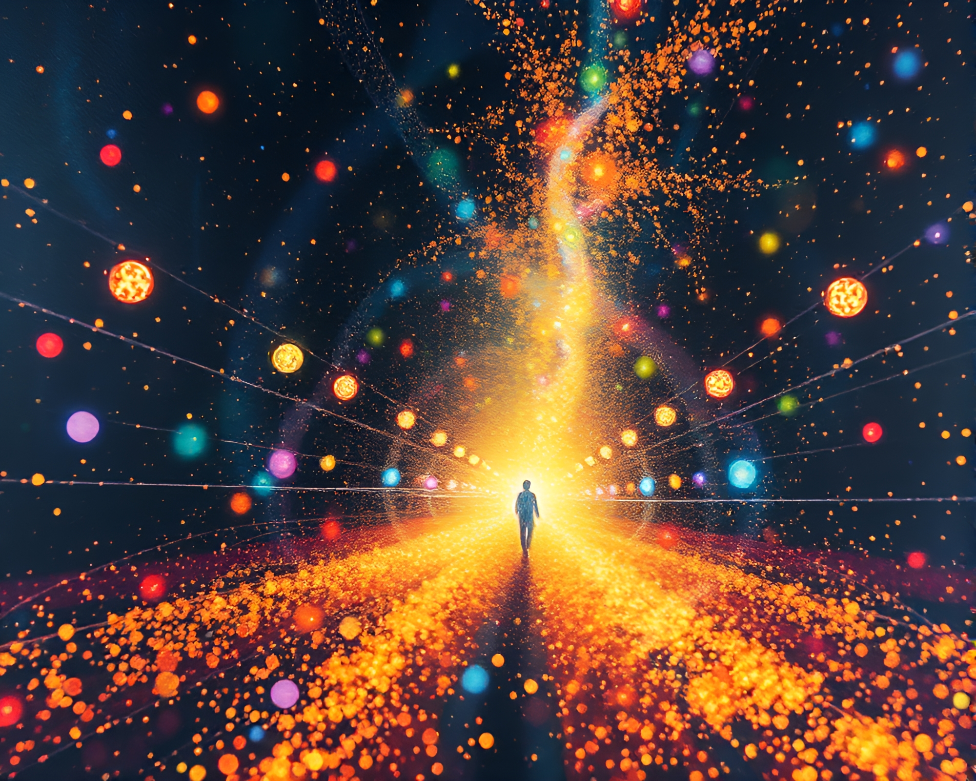 Fractal Rickshaw Ride Through Glittering Acrylic Universe – free AI stock image
