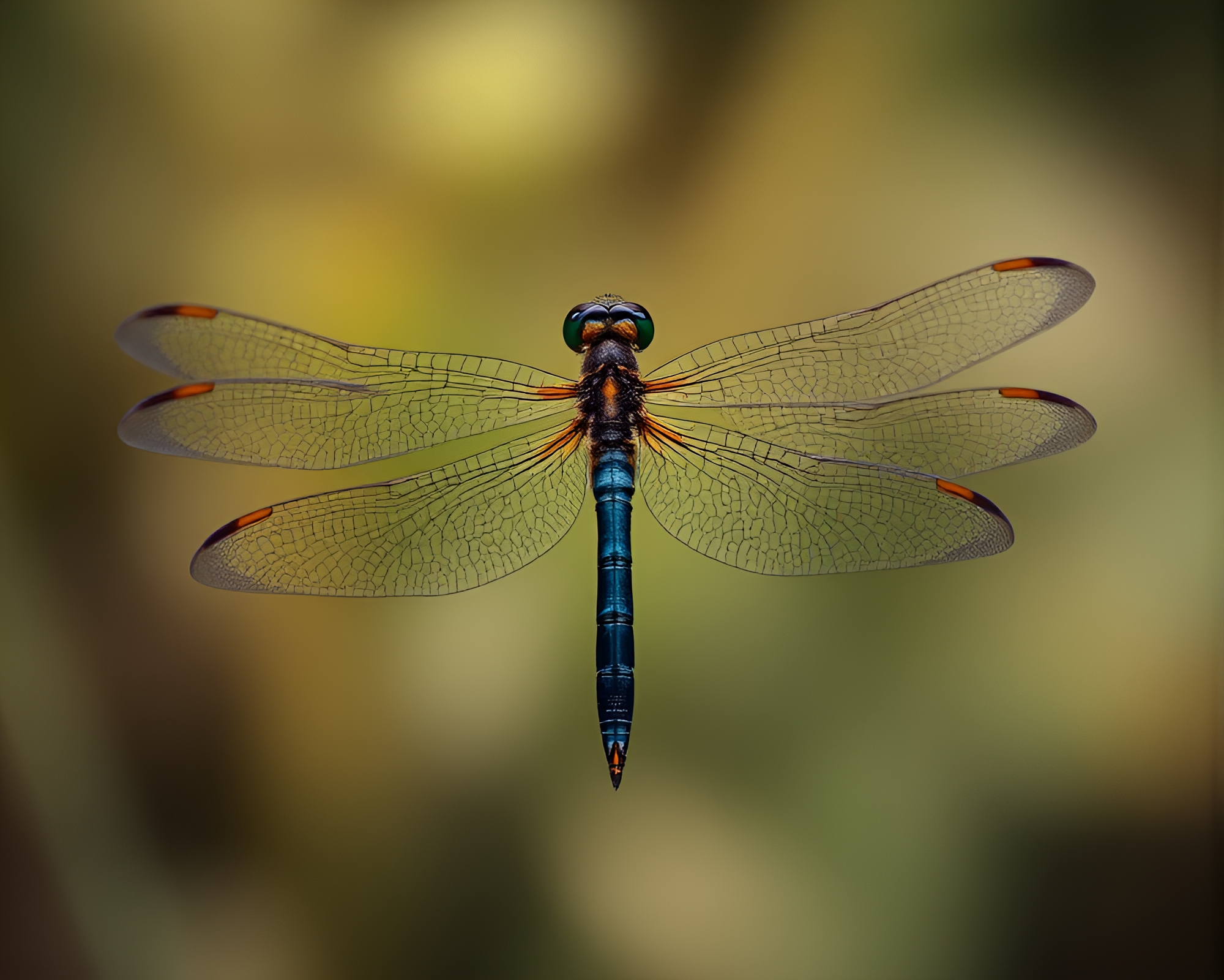 Enigmatic Dragonfly in Emerald Light – free AI stock image