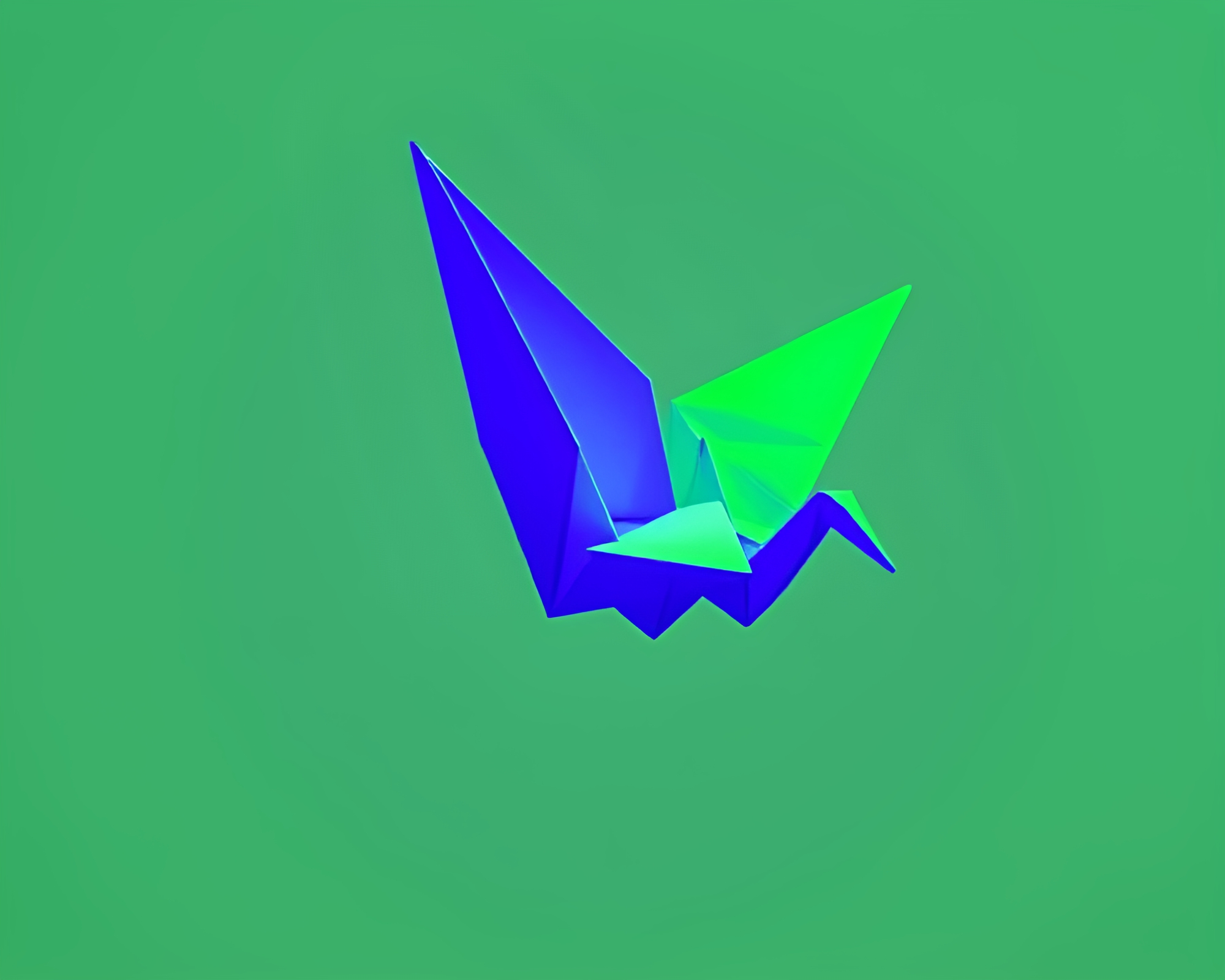 Mystical Origami Crane Zoom Burst Ultraviolet Composition – free AI stock image
