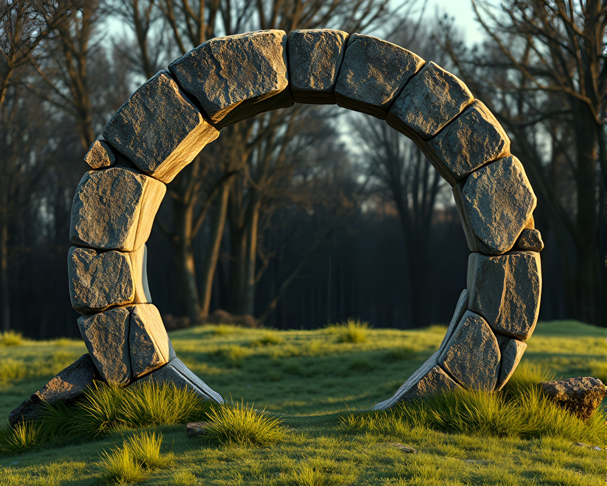 Enchanted Stone Circle in Vibrant Saturation – free AI stock image