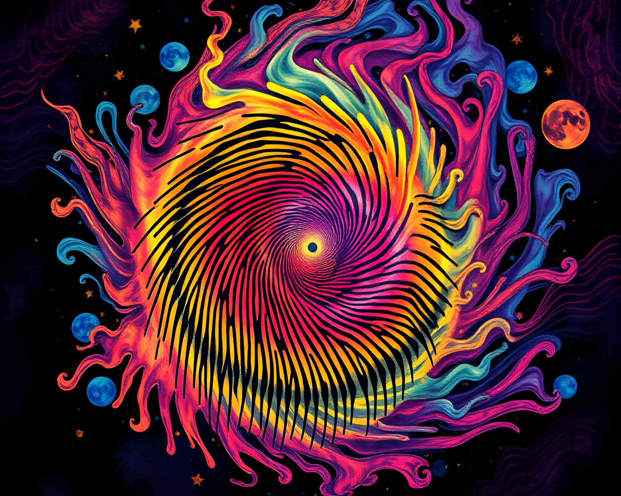 Chimera Encompassed in Triadic Swirls – free AI stock image