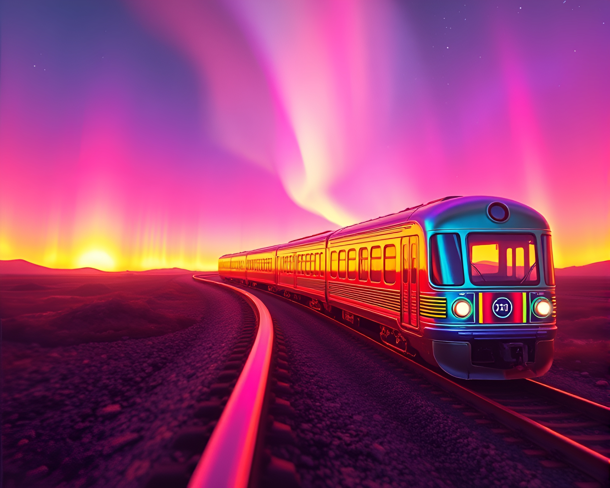 Iridescent Soap Film Magnetic Levitation Train – free AI stock image