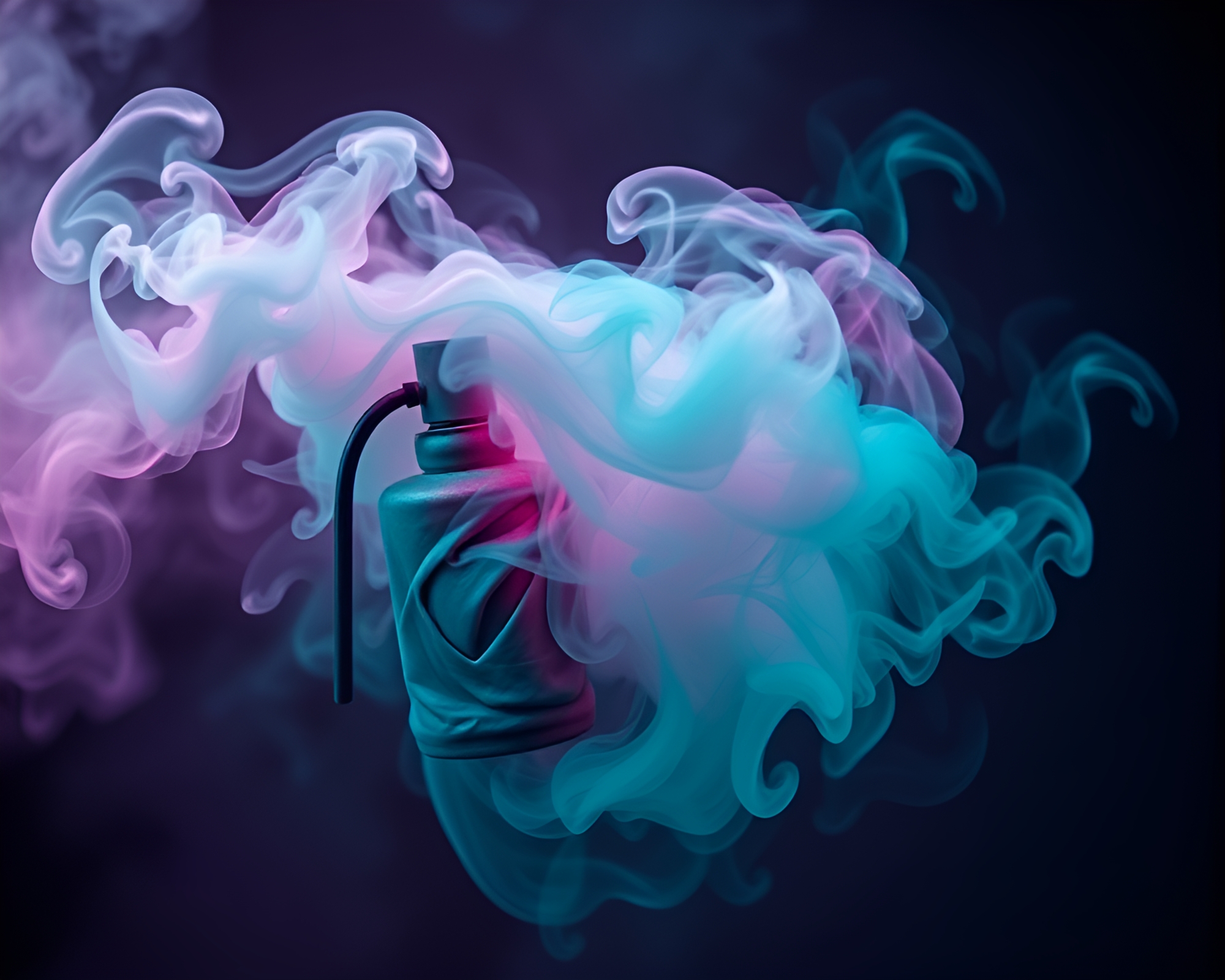 Turquoise Vaporwave Antimatter Grenade Smoke Plume Swirl – free AI stock image