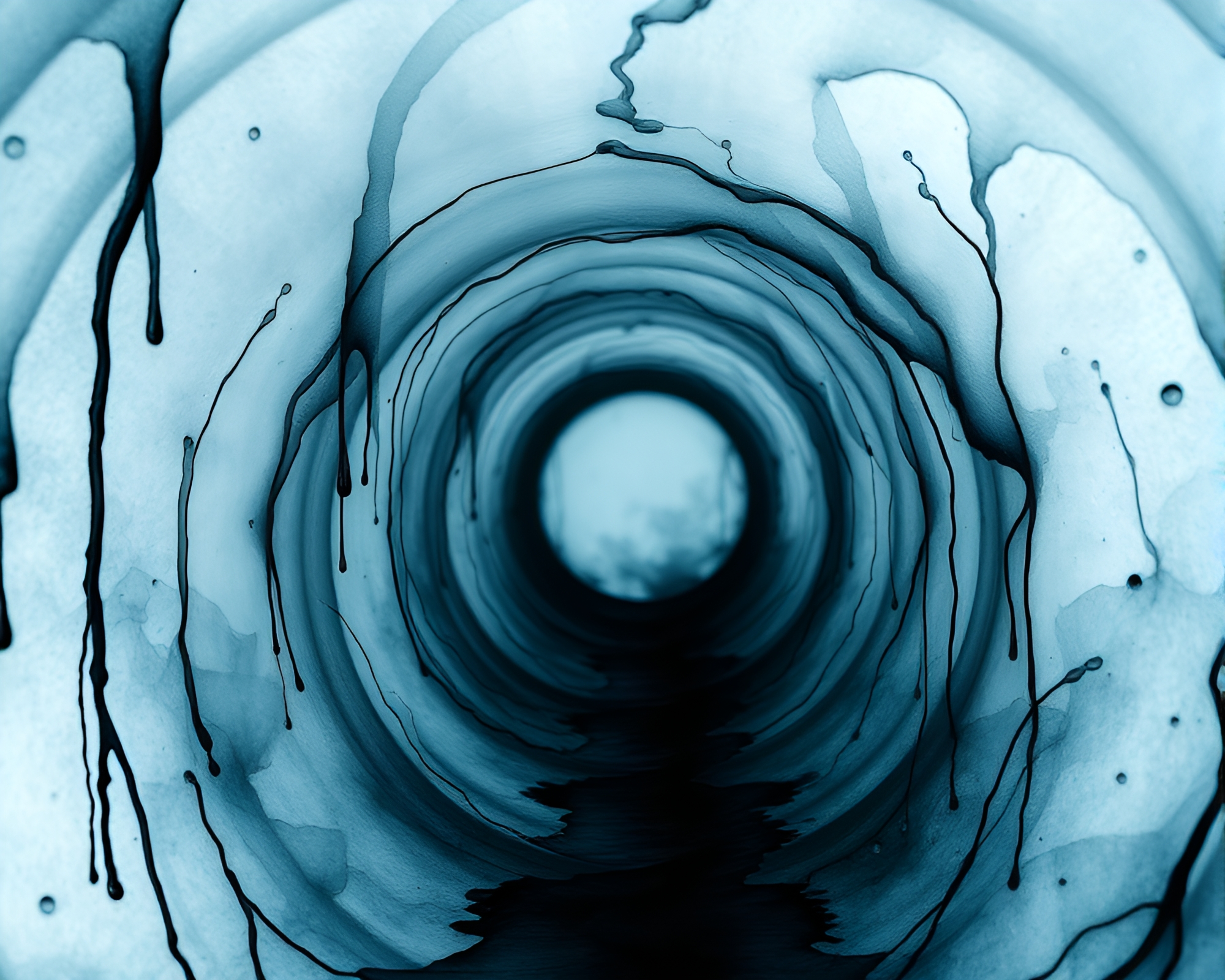 Ink Wash Drips Glass Tunnel Earth Tone Gradient – free AI stock image