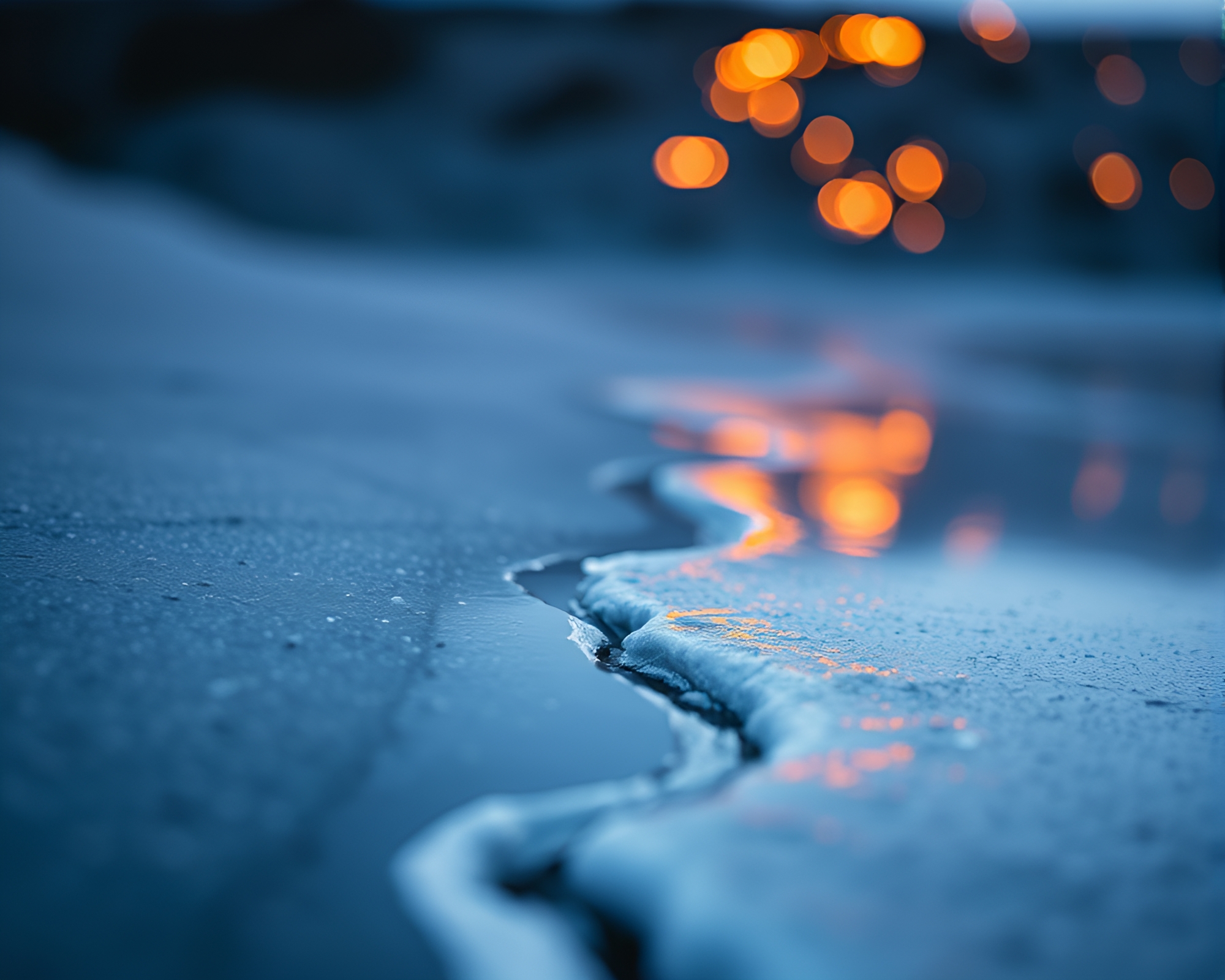 Firefly Glow: Ice Reflects Sand Dune Crack – free AI stock image