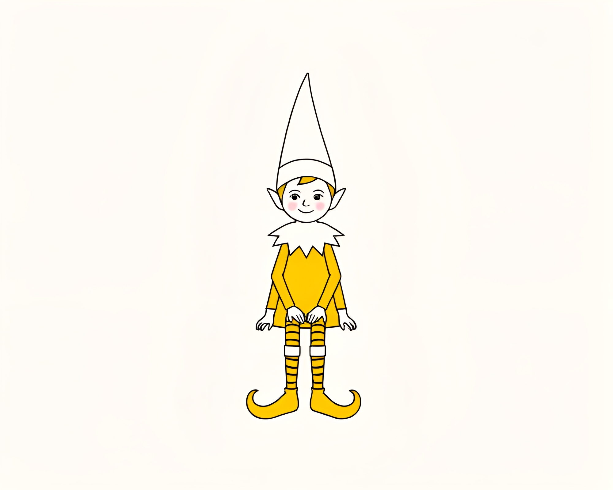 Minimalist Elf in Mustard Blueprint Light – free AI stock image