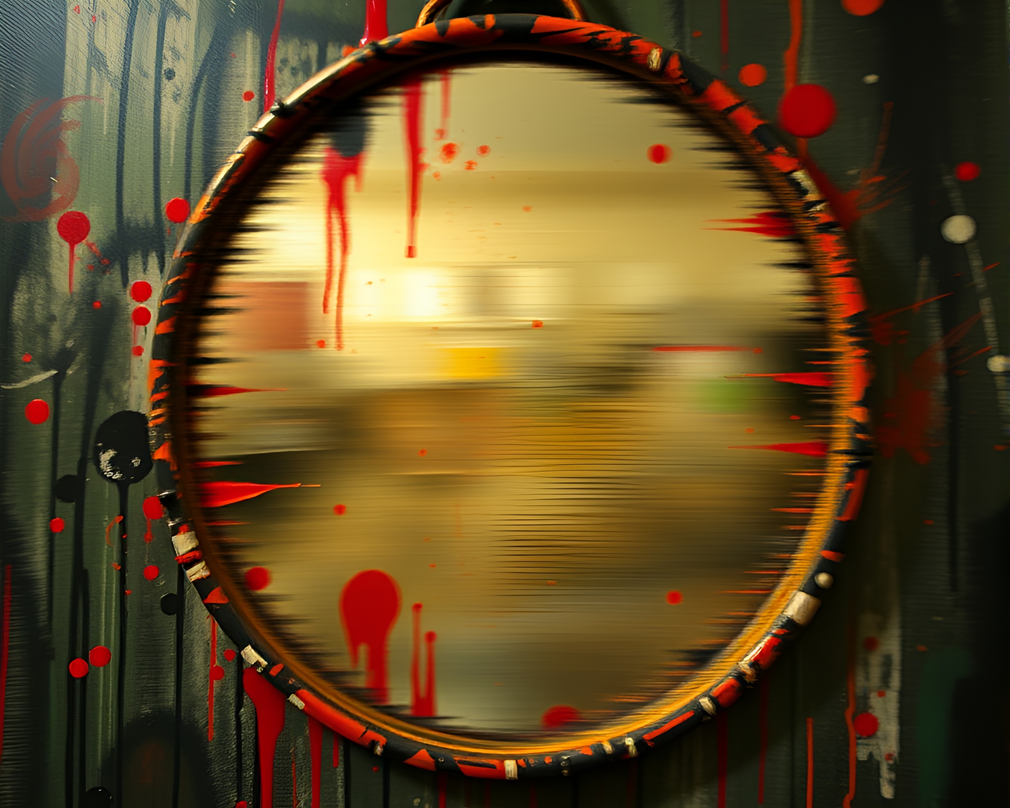 Ethereal Dystopian Haunted Mirror with Pan Motion Blur – free AI stock image
