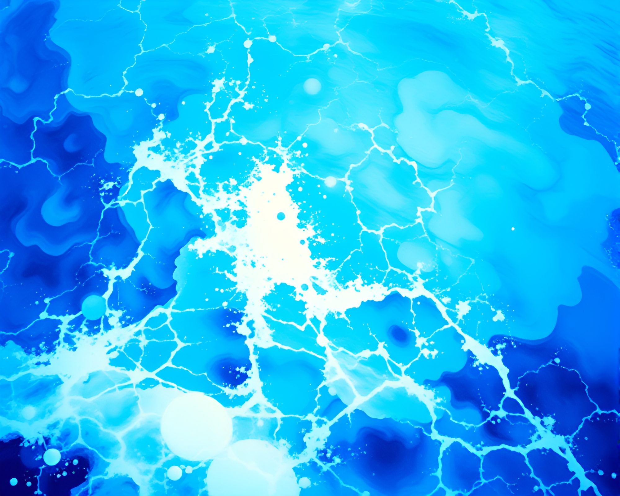 Fractal Ocean: 80s VHS Oil Painting Overlay – free AI stock image
