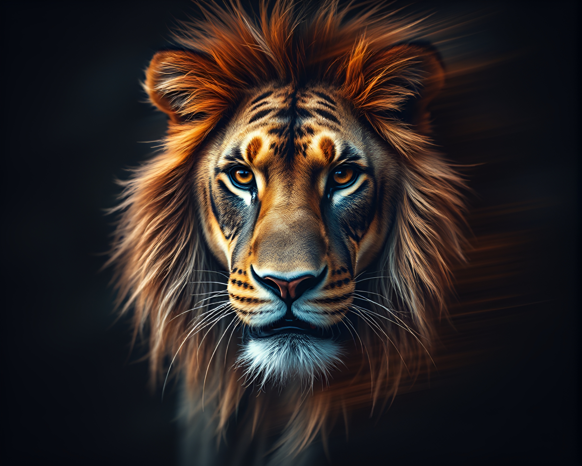 Dynamic Lion in Neural Style Motion Blur – free AI stock image