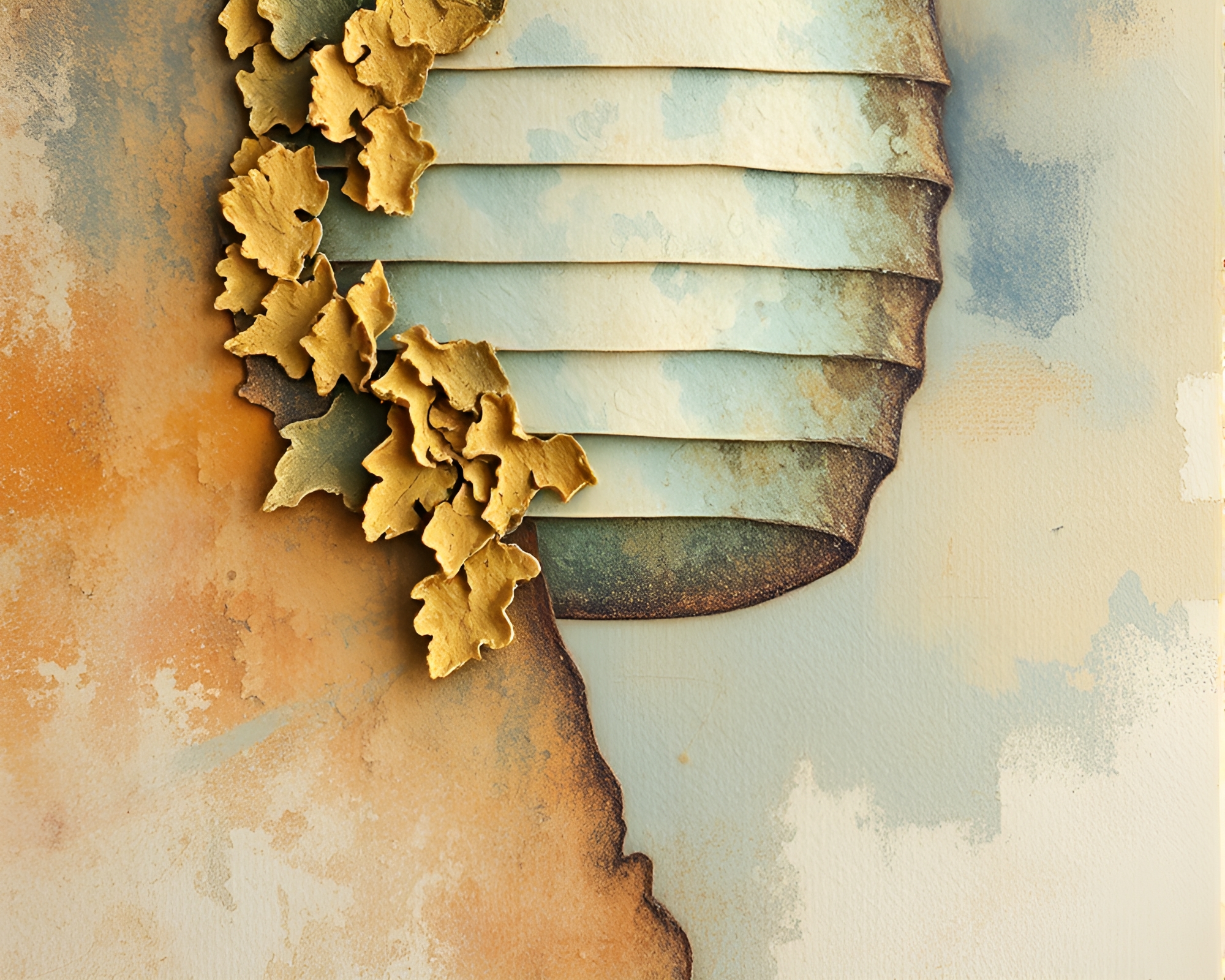 Expressionist Paper Lantern with Lichen Textures – free AI stock image