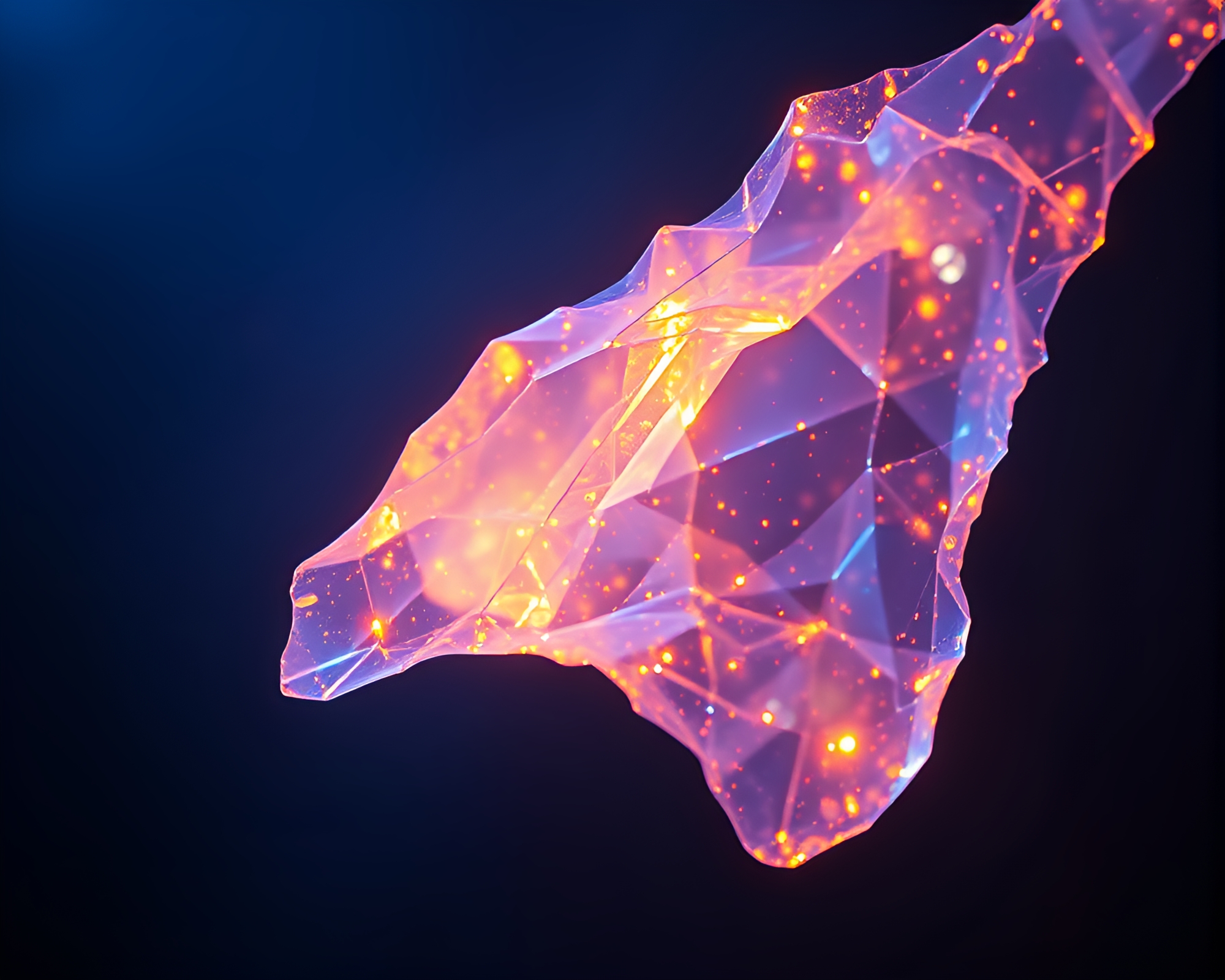 Op Art Crystal Floating in Ultraviolet Shine – free AI stock image