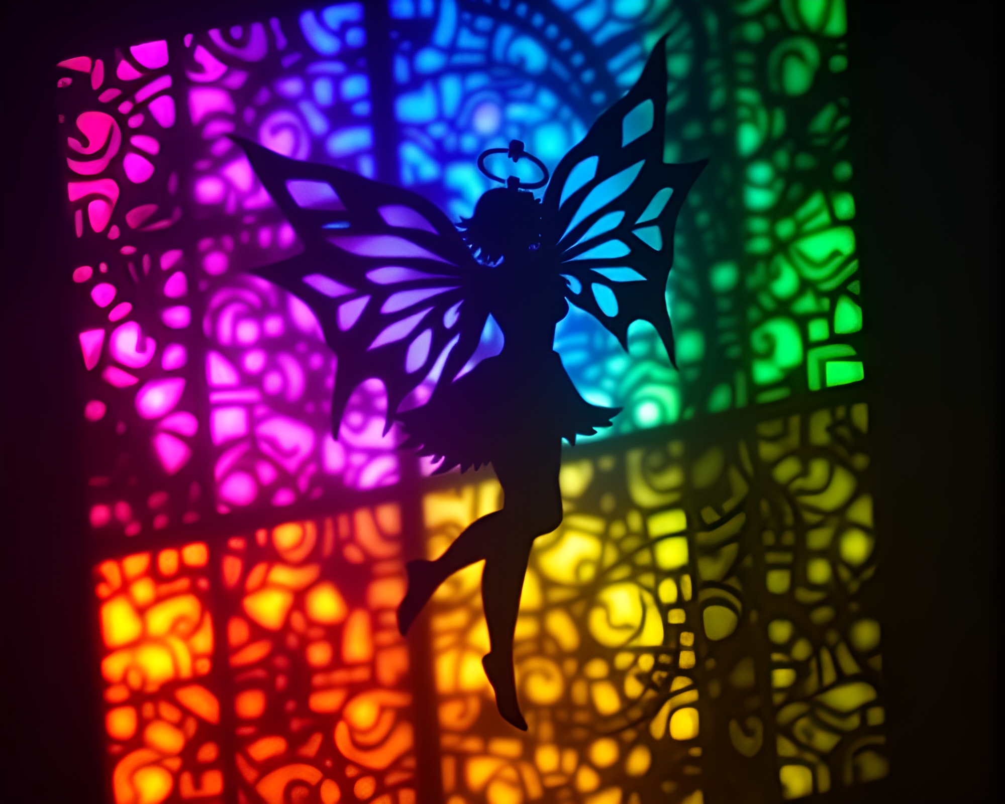 Mystical Nymph in Triadic Shadows – free AI stock image