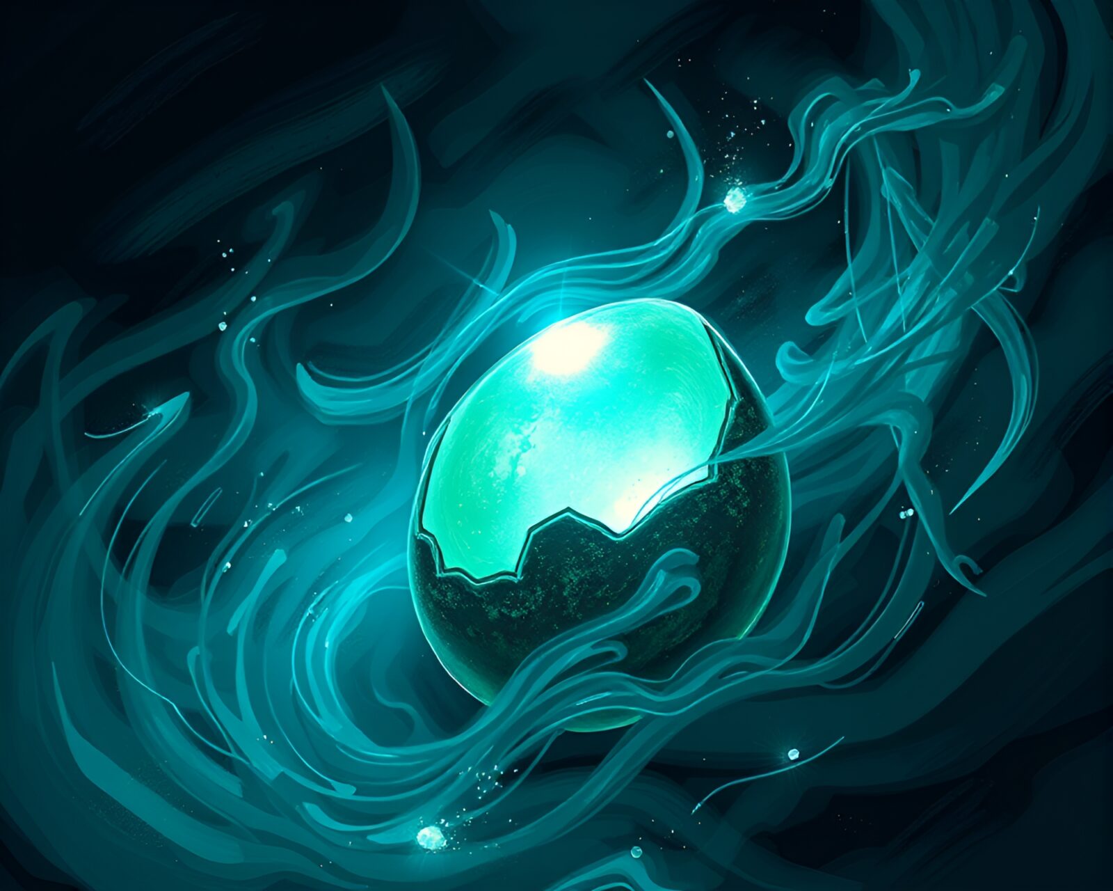 Majestic dragon egg shining brightly in graphic novel style