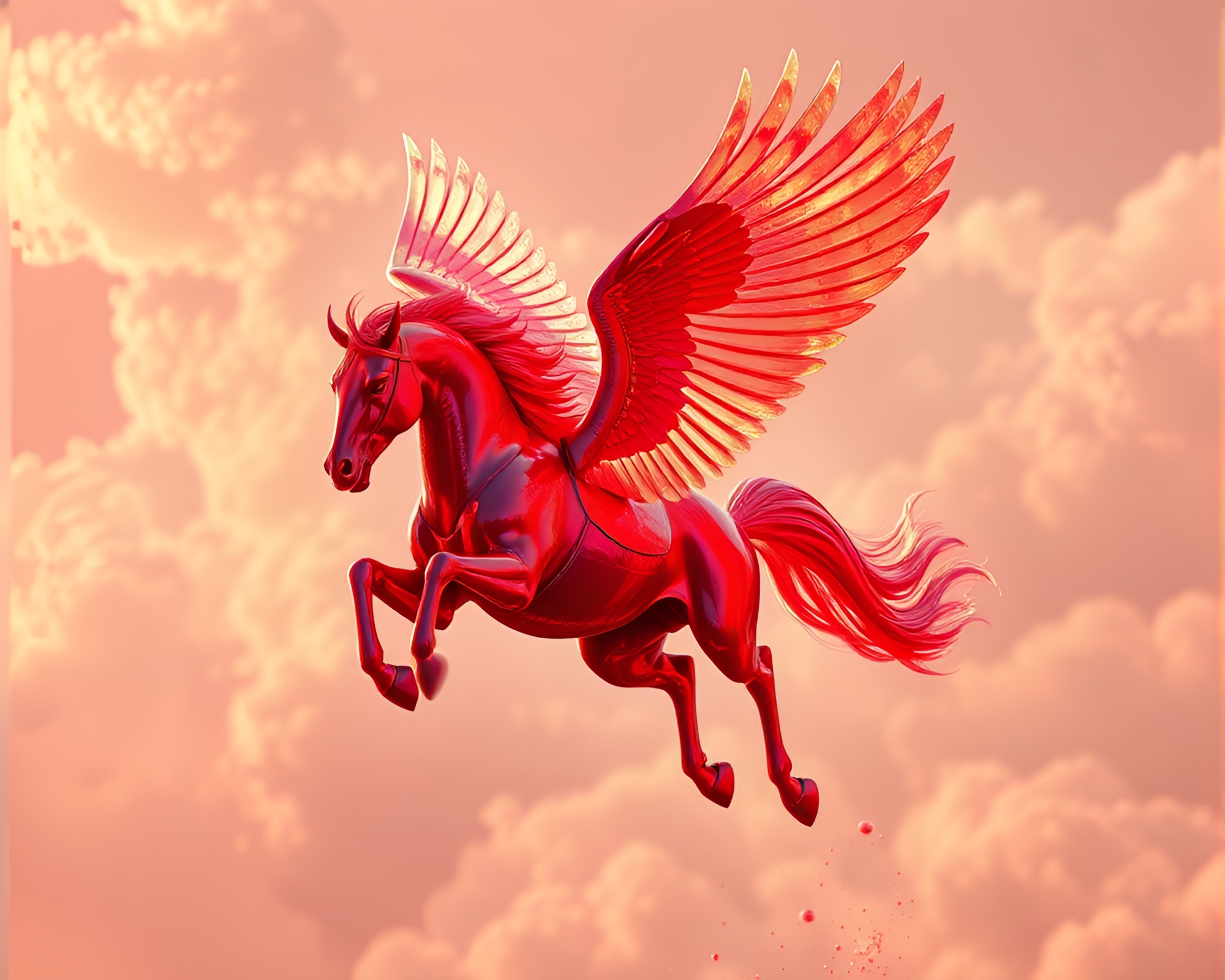 Stunning Stereoscopic 3D Pegasus Zoom Burst Artwork – free AI stock image