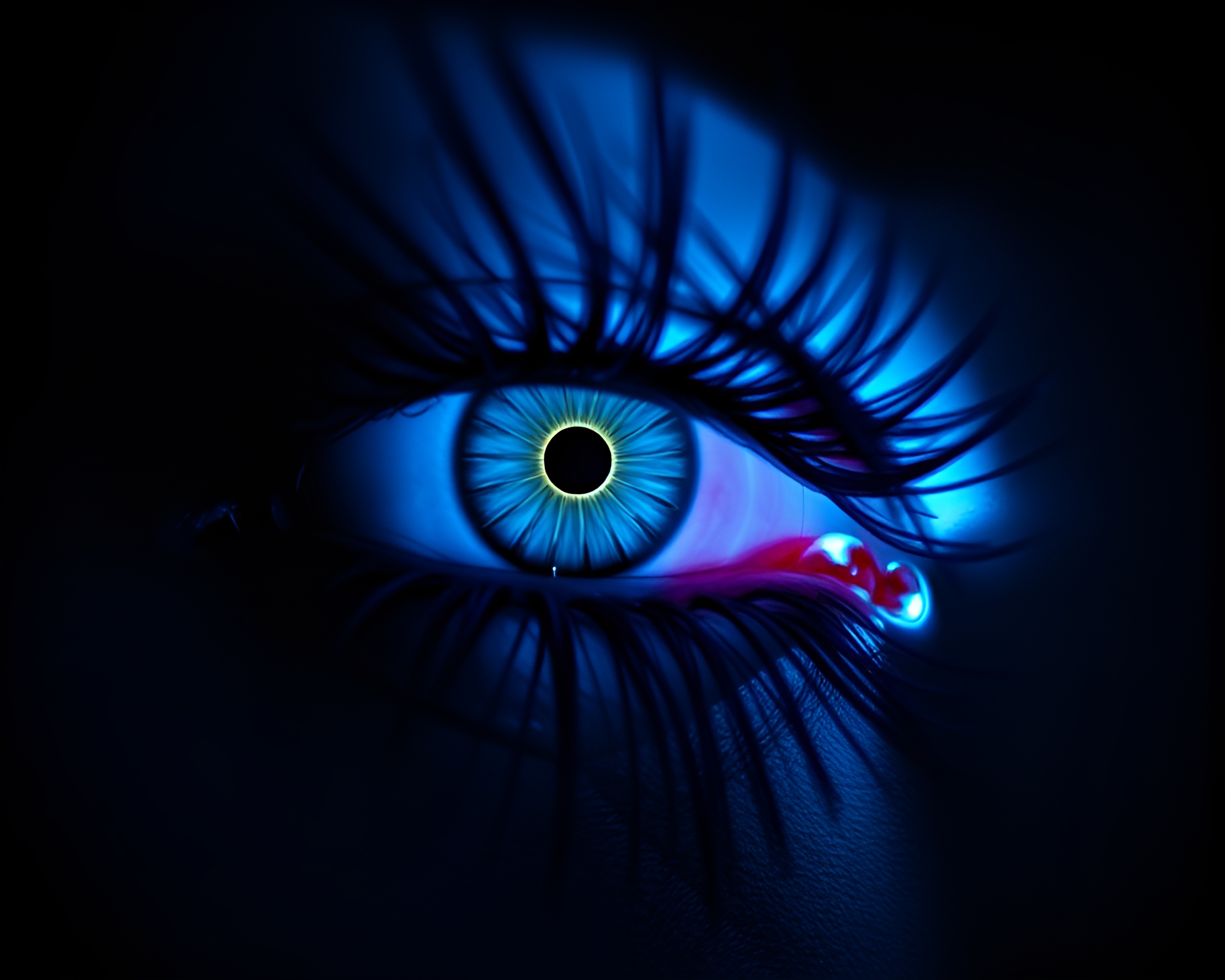 Grunge Cybernetic Eye in Attic Shadows Composition – free AI stock image