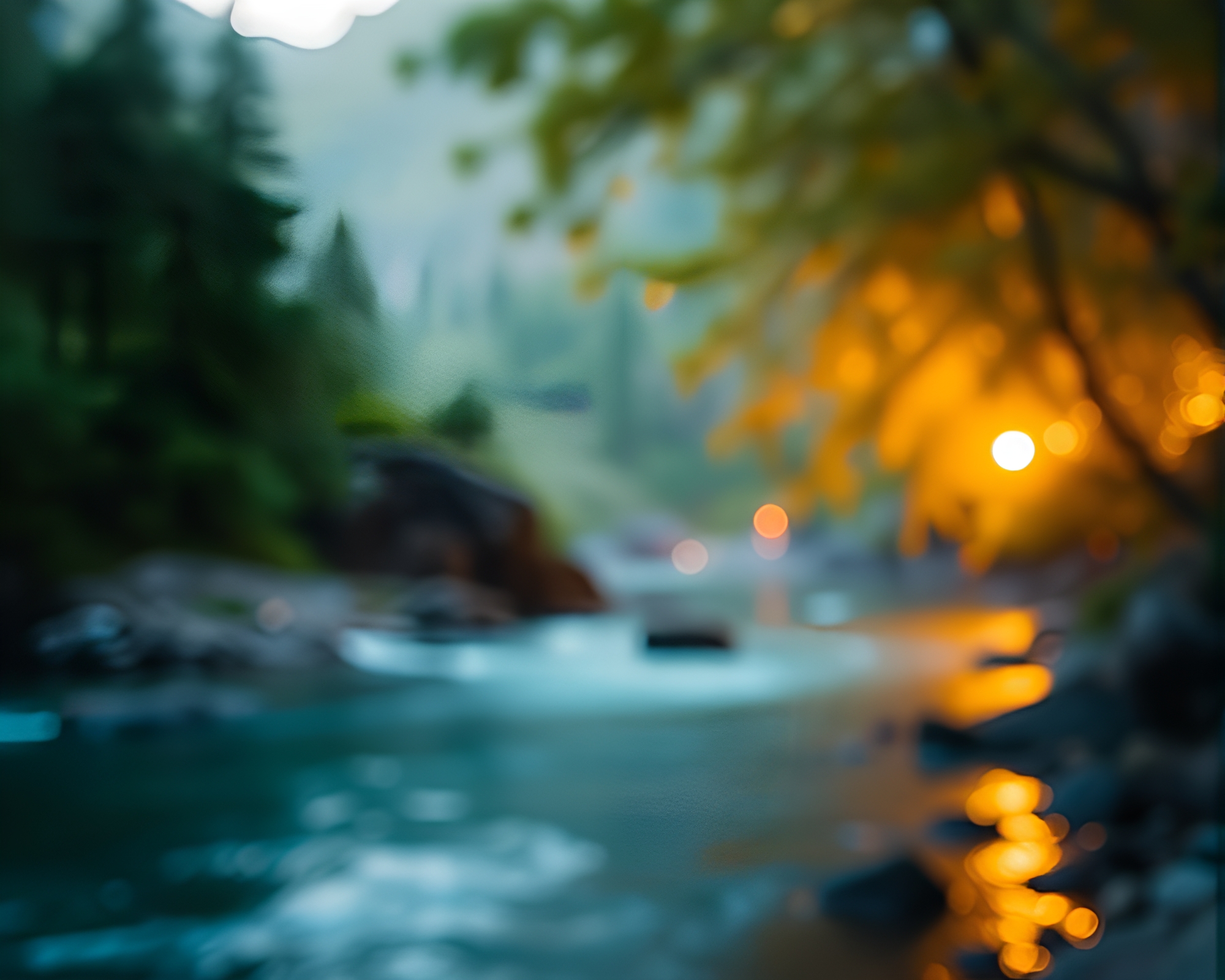 Savage River Voxel Art Bokeh Light Leaks Scene – free AI stock image