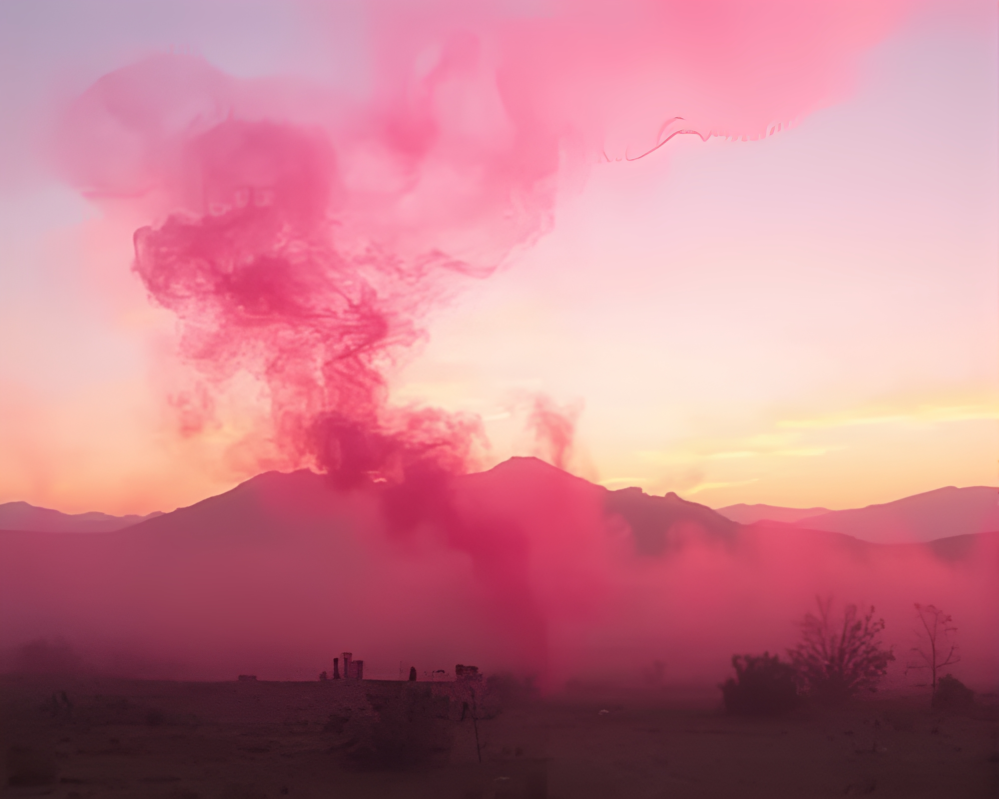 Ethereal Desert Mirage at Sunrise – free AI stock image