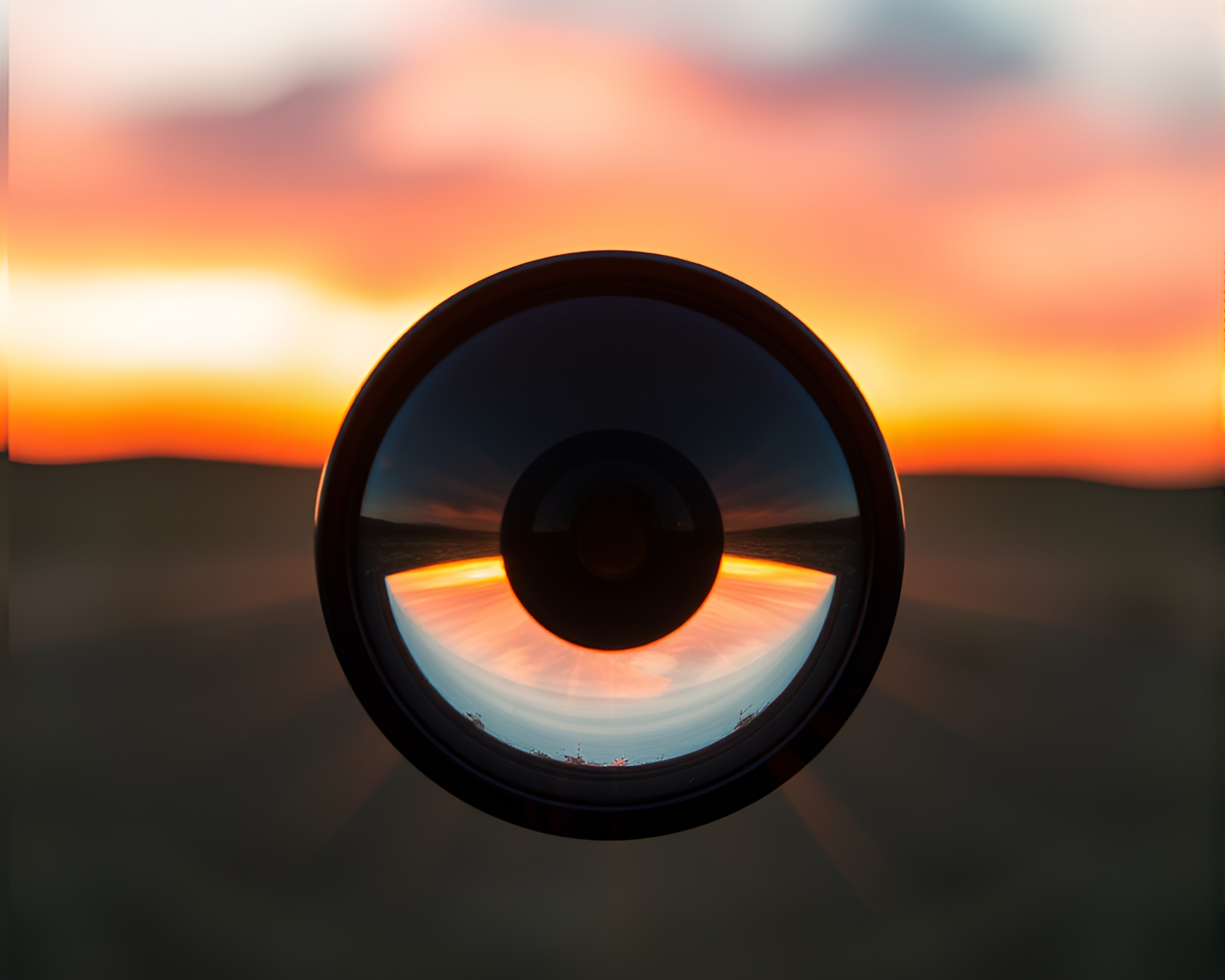 Smart Contact Lens Zoom Burst Sunset Tri-Tone – free AI stock image