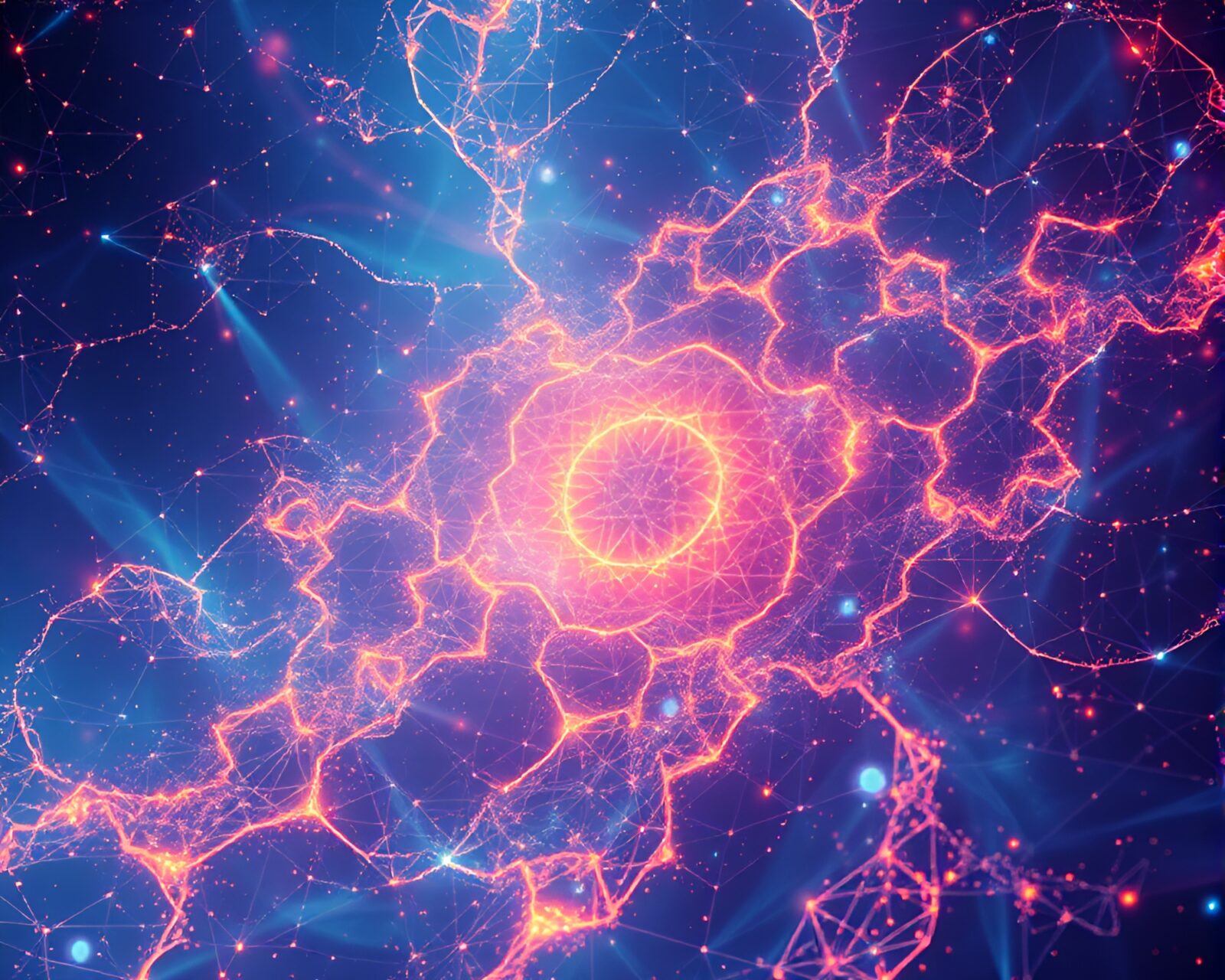 Surreal pattern of quantum fluctuations in vibrant sapphire tones