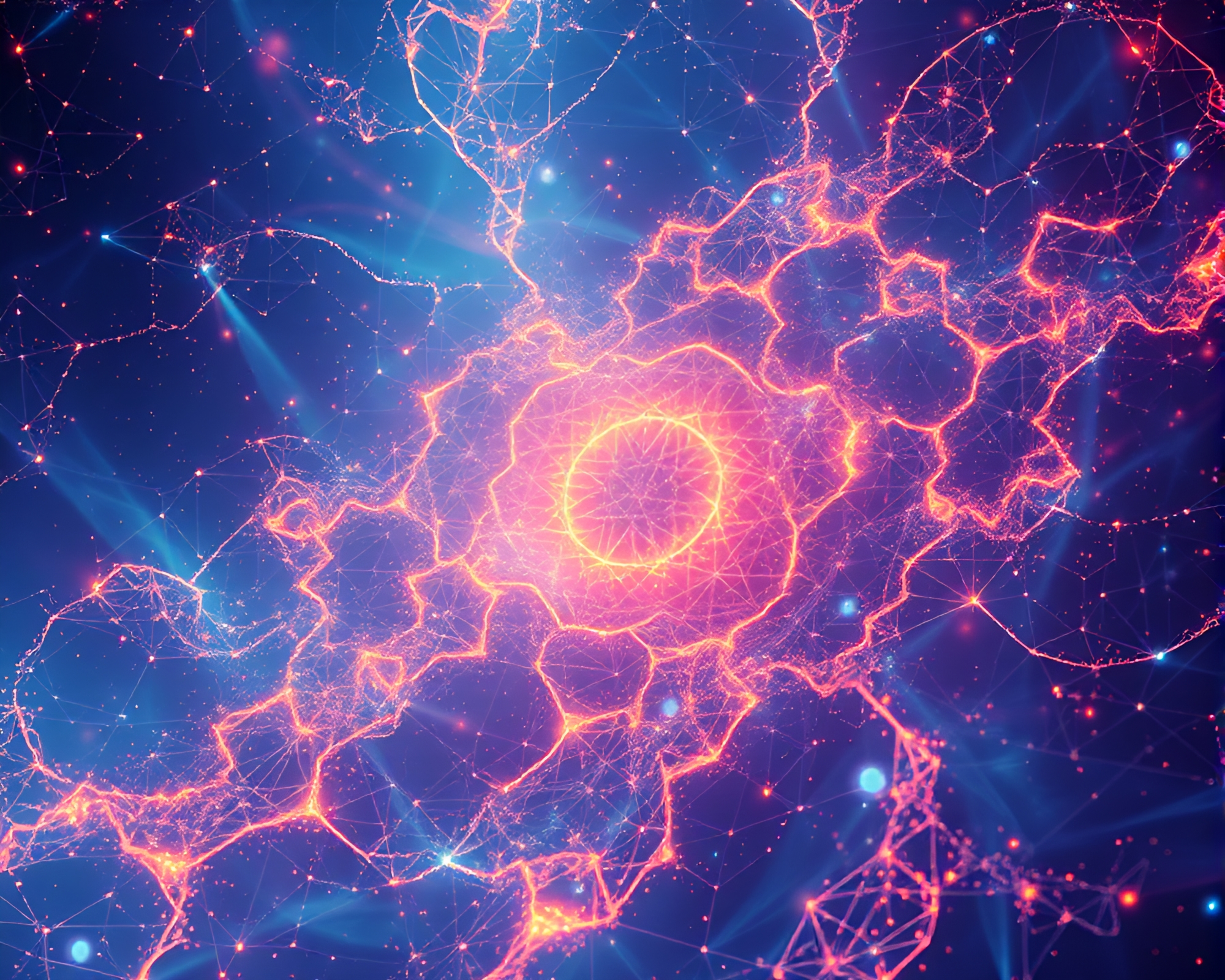 Intricate Quantum Fluctuations in Utopian Sapphire Tone – free AI stock image