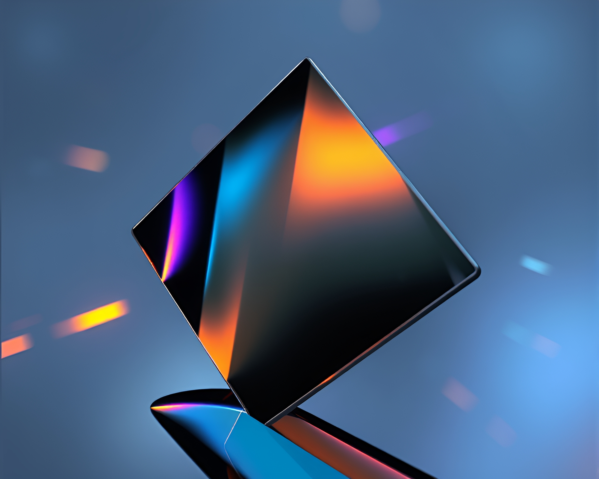 Quantum Reflections: Photorealistic Shard in Washed-Out Colors – free AI stock image