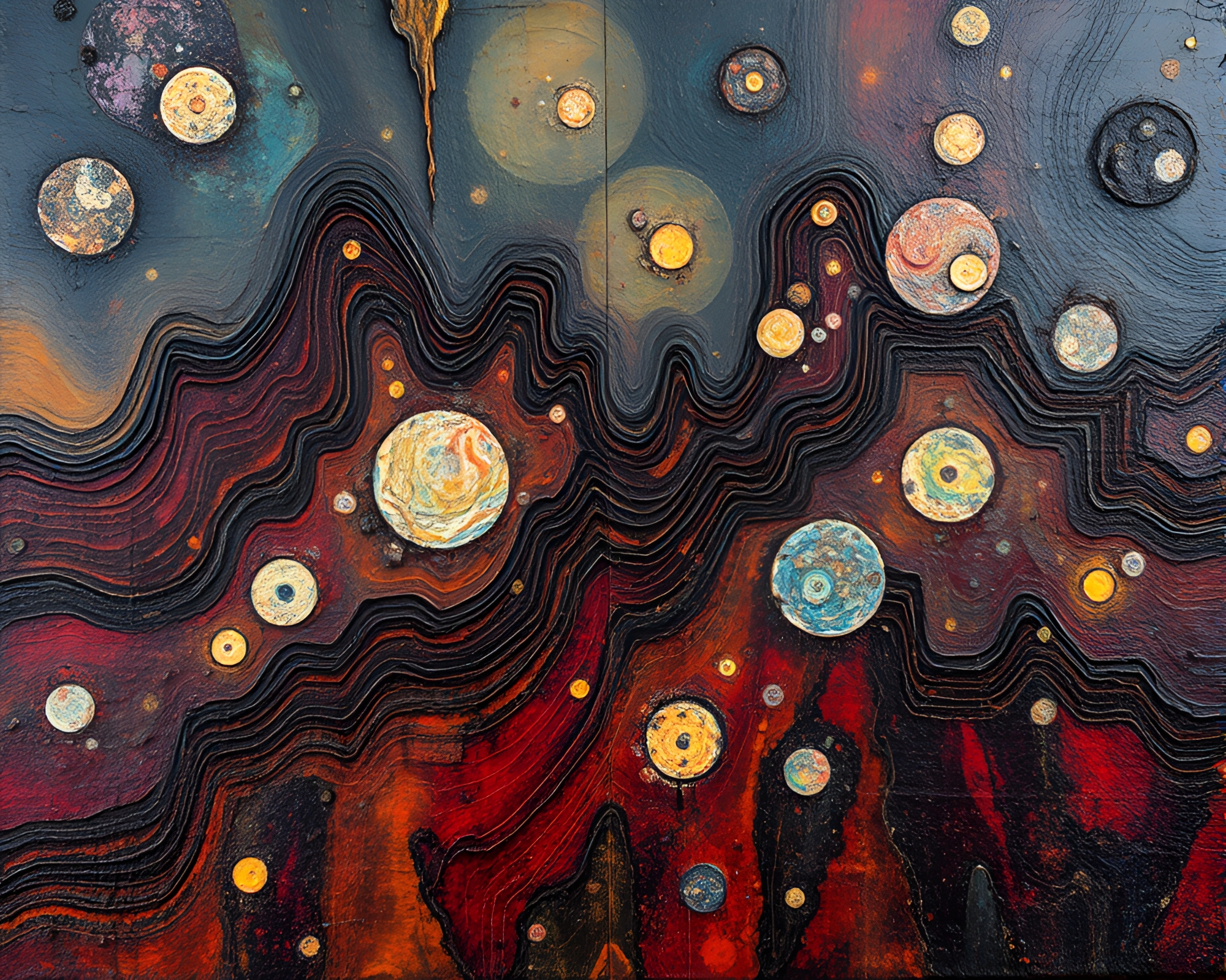 Eldritch Lovecraftian Horror in Encaustic Oil Impasto – free AI stock image