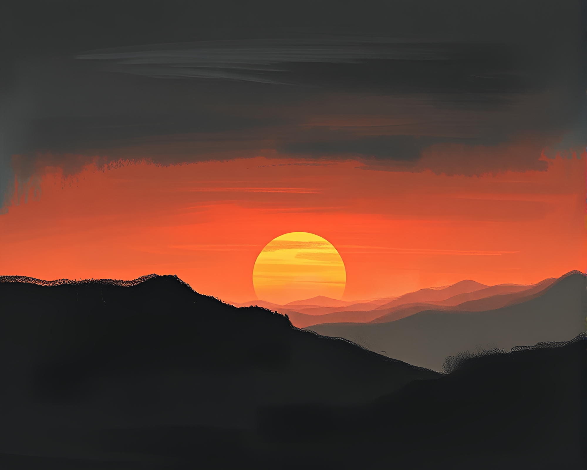 Vaporwave Sunset in Chalkboard Charcoal – free AI stock image