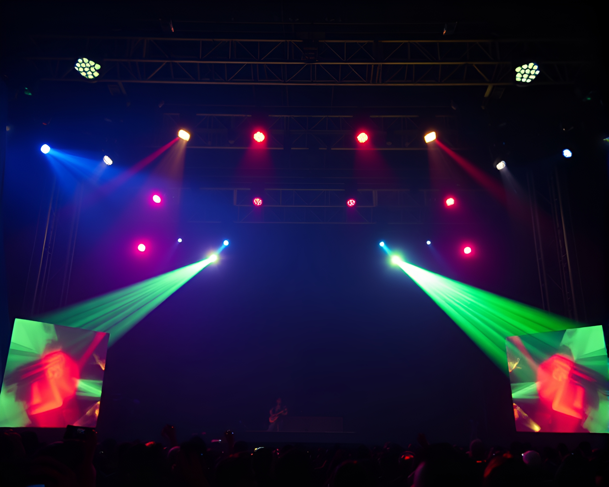 Mesmerizing Medium Shot Concert Stage Optical Illusion – free AI stock image