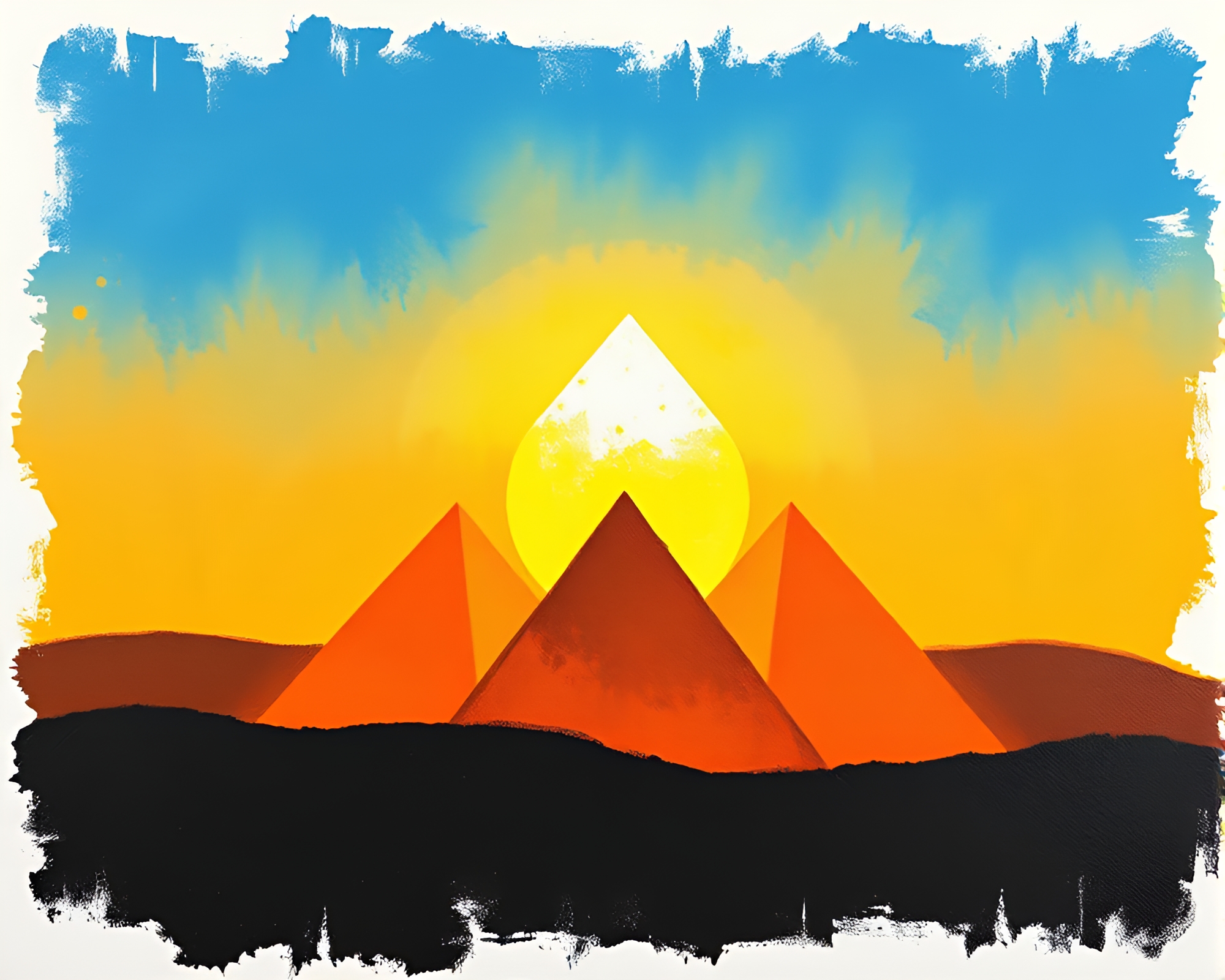 Pyramid Shadows in Topaz Light Artwork – free AI stock image
