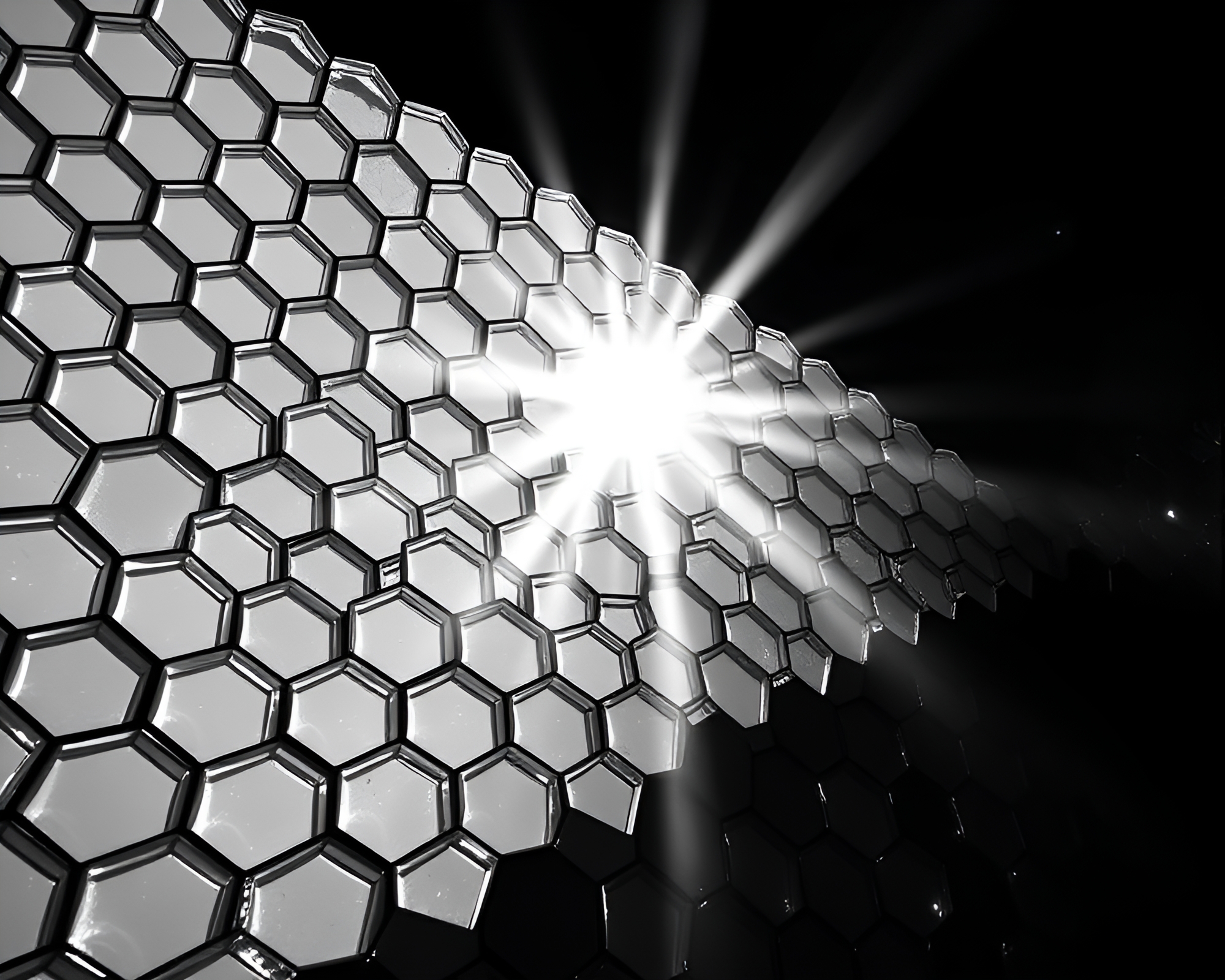 Hexagonal Murano Glass Emanating Sunbeam Rays – free AI stock image