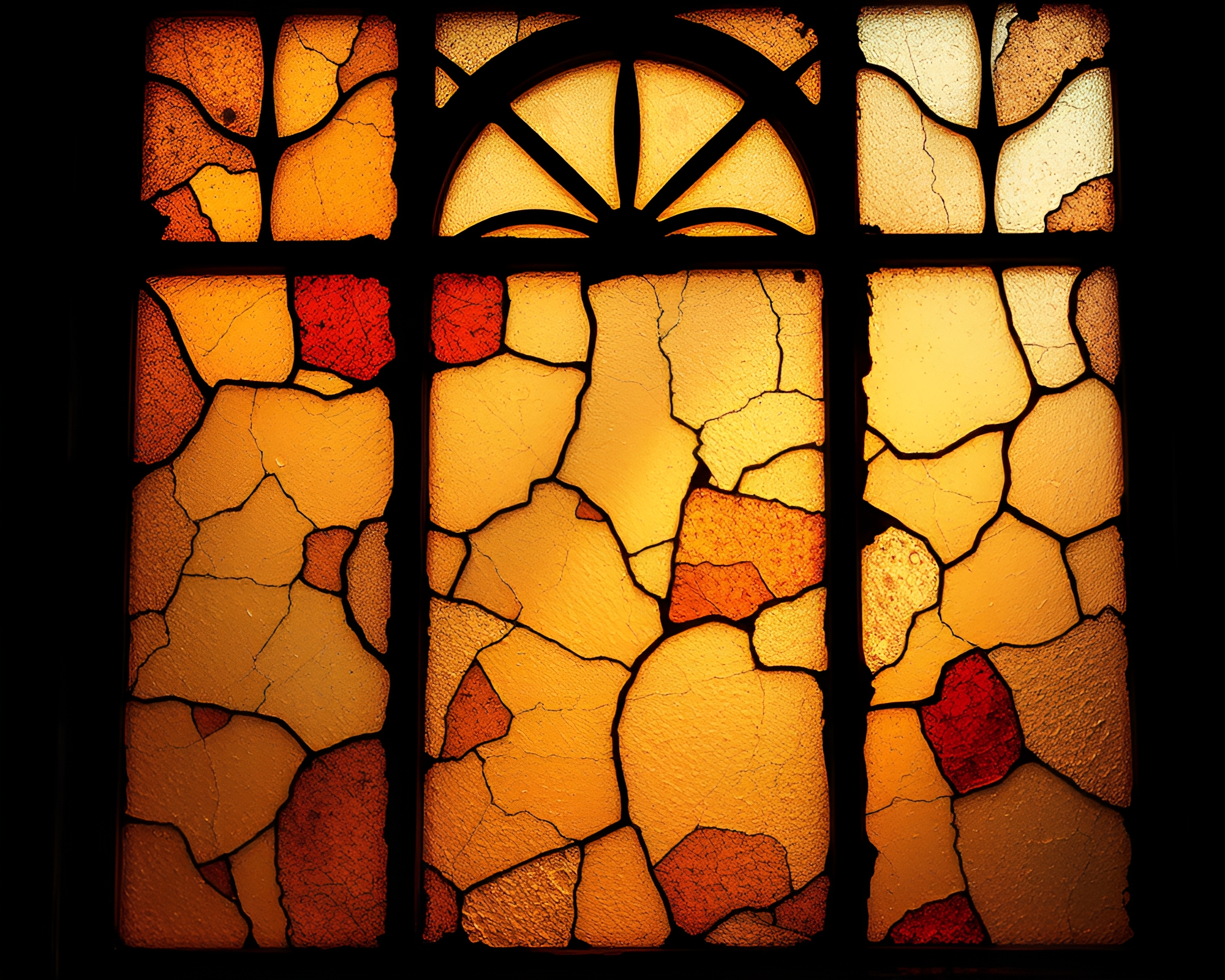 Enchanted Rustic Stained-Glass Fantasy Scene – free AI stock image