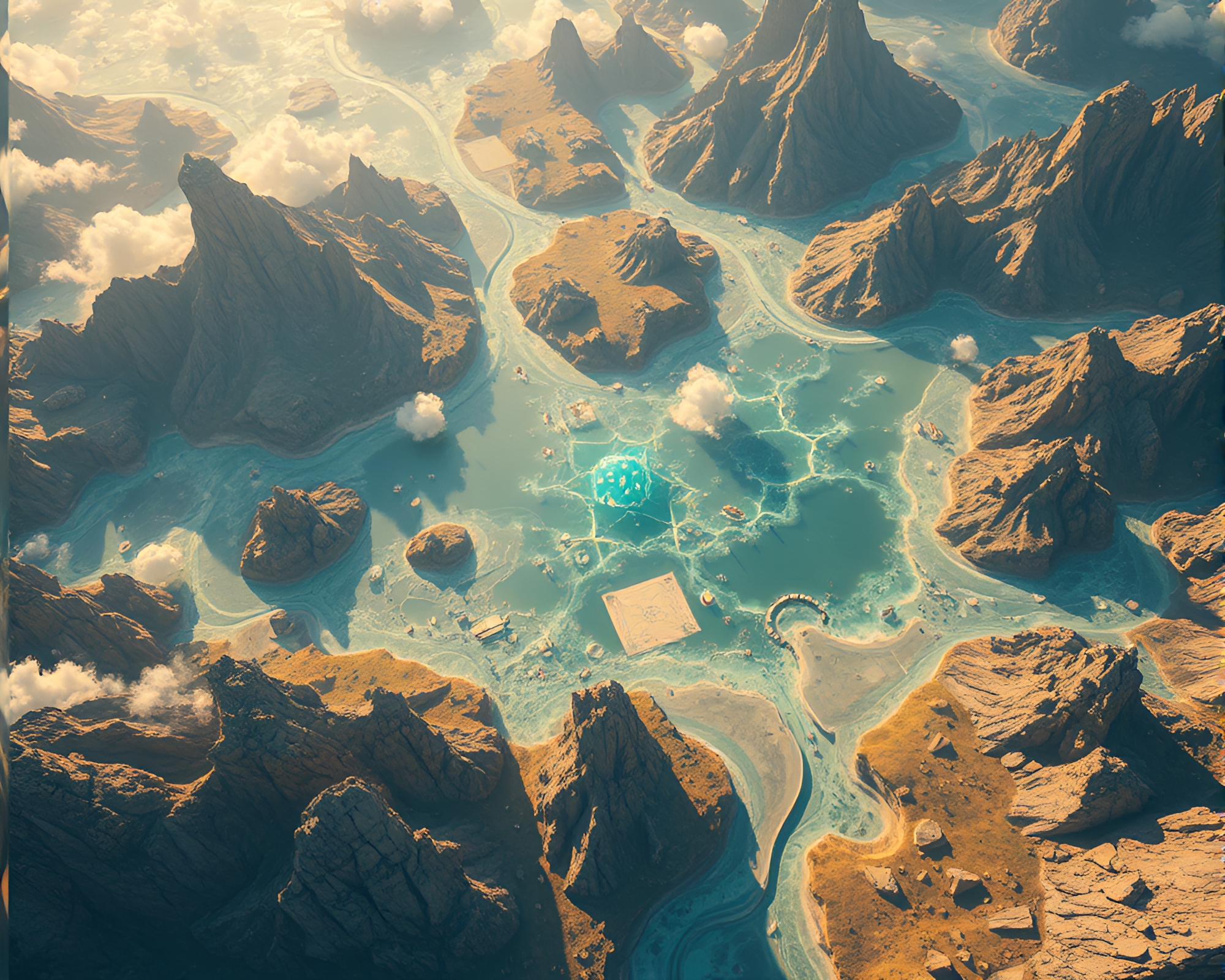Surreal Bird’s Eye View Dreamscapes in Topaz Light – free AI stock image