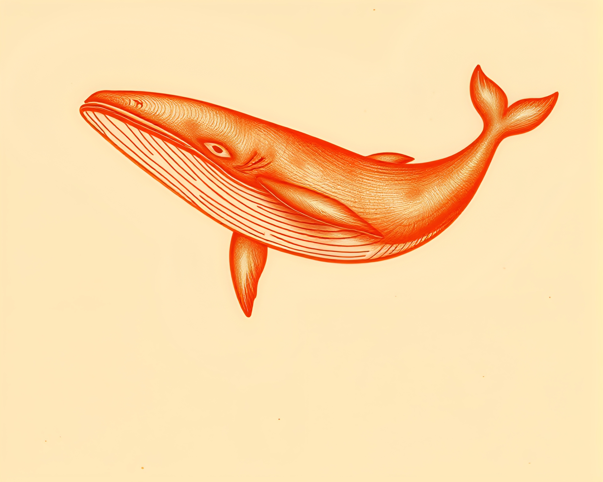Whale Etching Lines in Burnt Orange Medical Illustration – free AI stock image