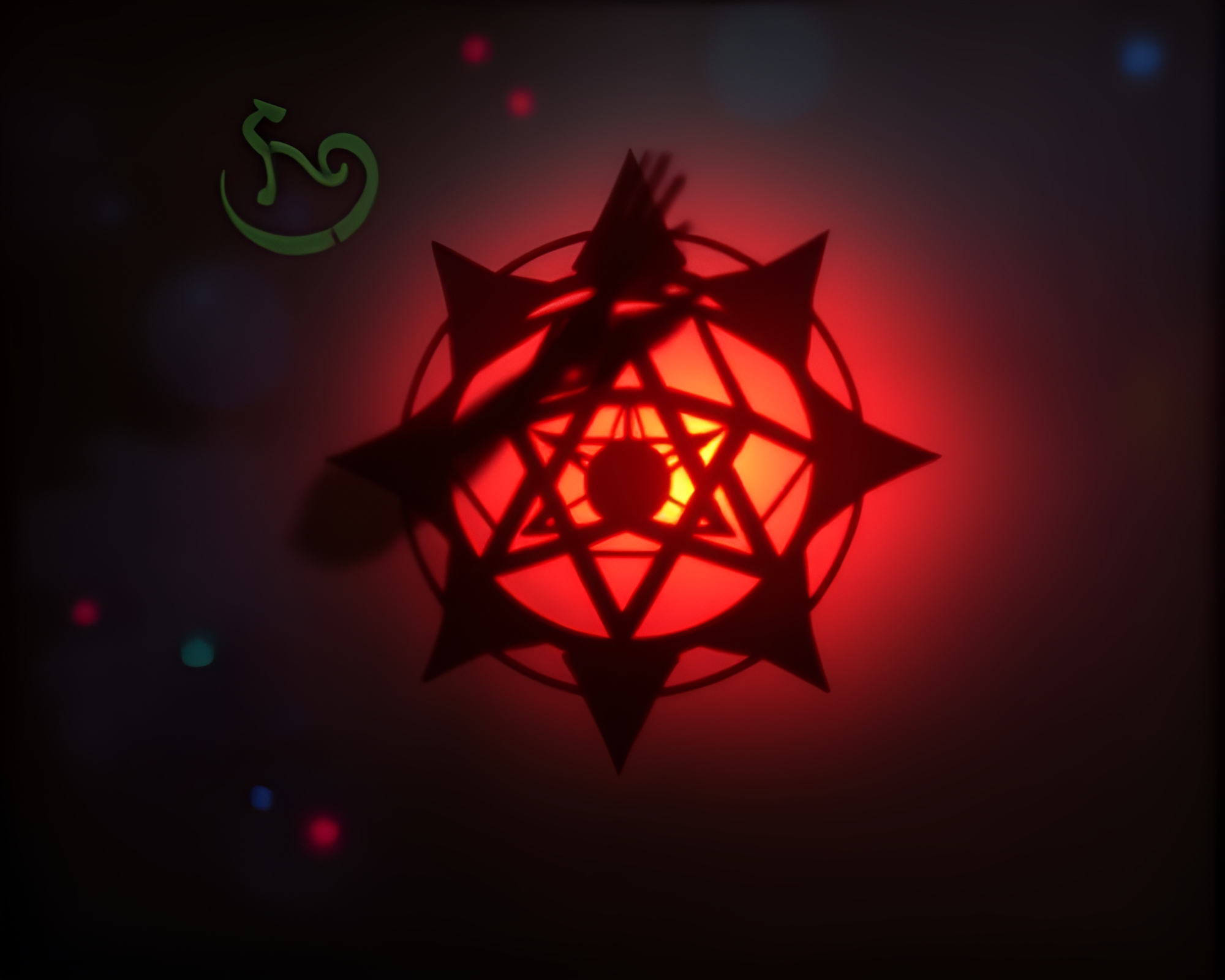 Alchemical Symbols Alight in Surreal Stencil Shadows – free AI stock image