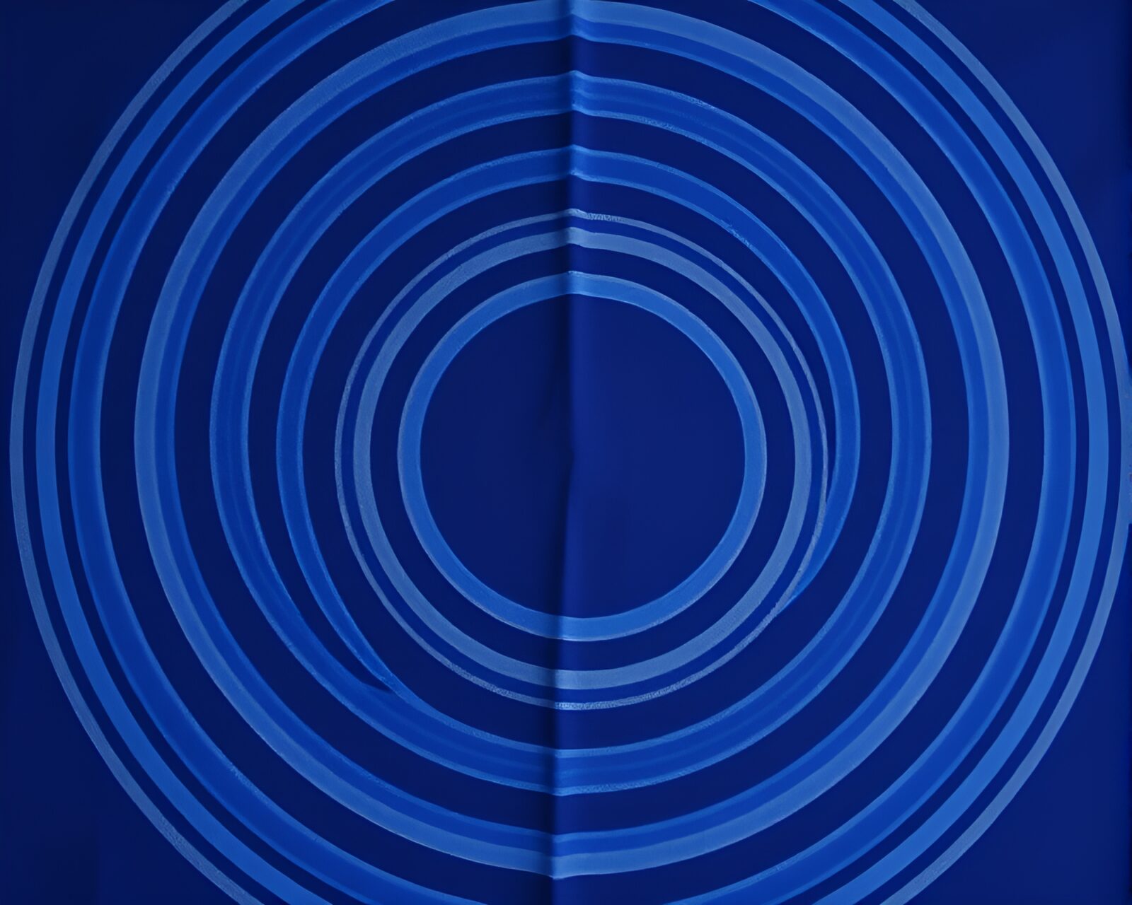 Concentric circles of cloth holding a sea plane within