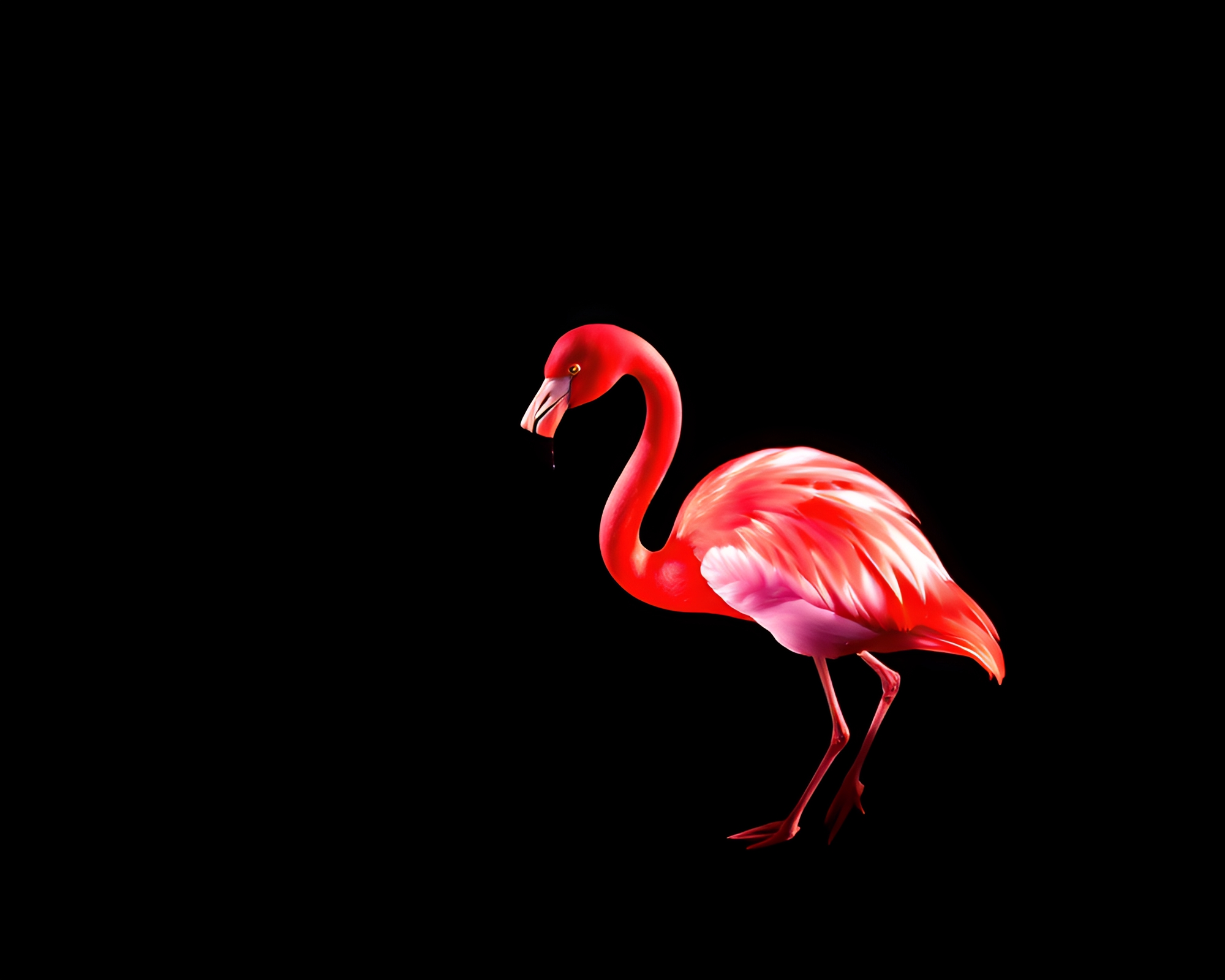 Surreal Flamingo World with Glitch Art Effects – free AI stock image