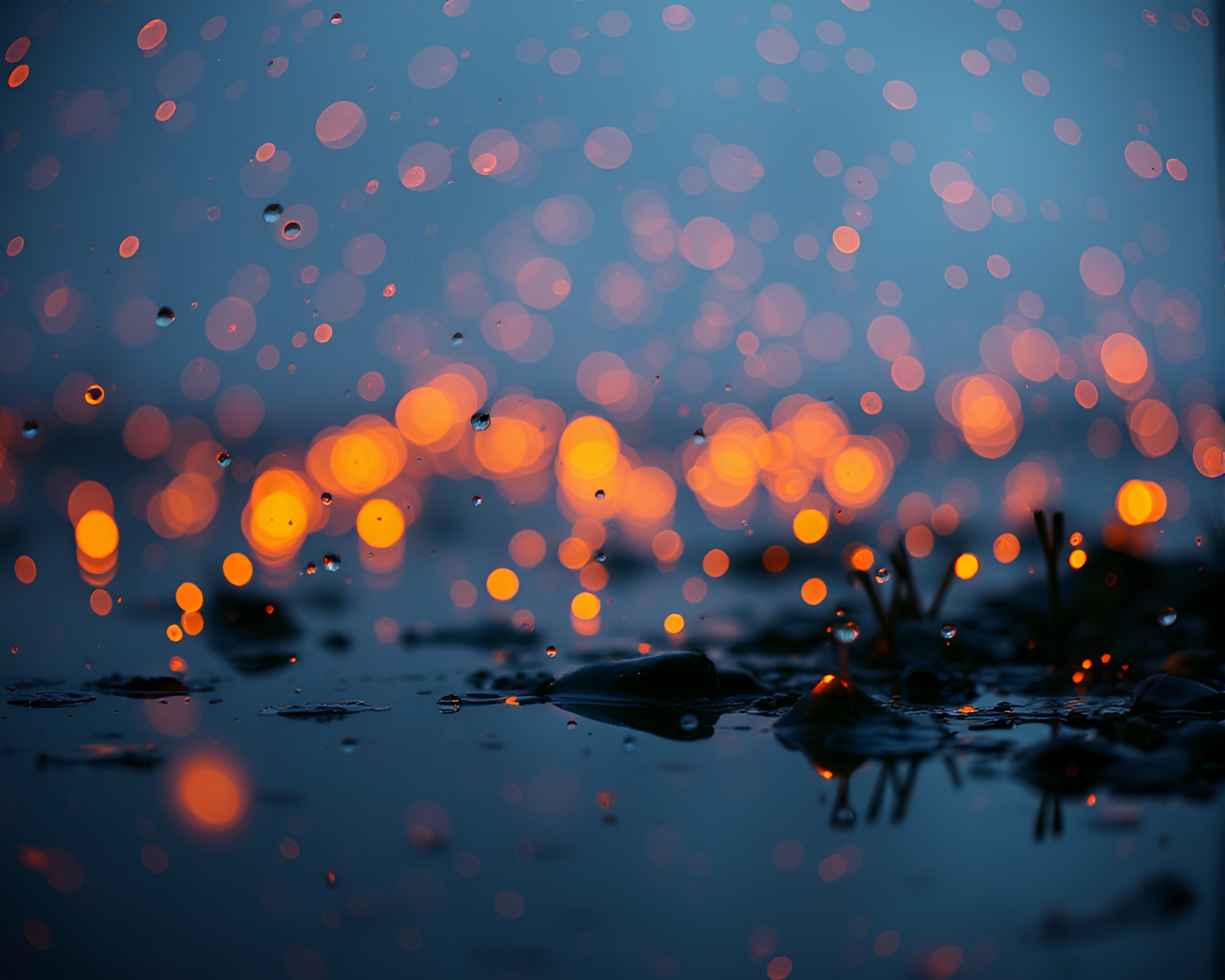 Enchanted Fairy Rain: Floating Embers Tenebrism Art – free AI stock image
