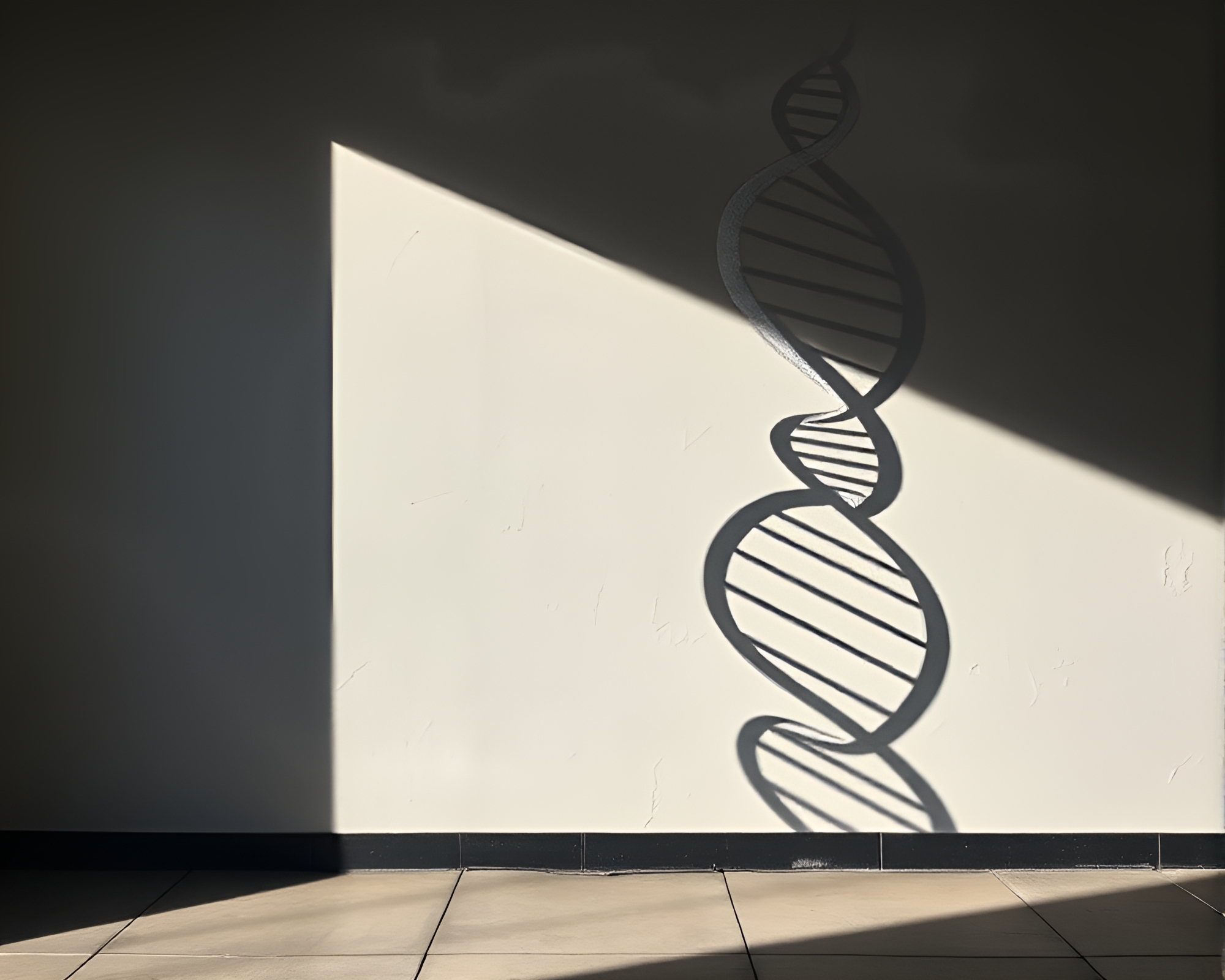 DNA Helix in Mural Negative Space – free AI stock image